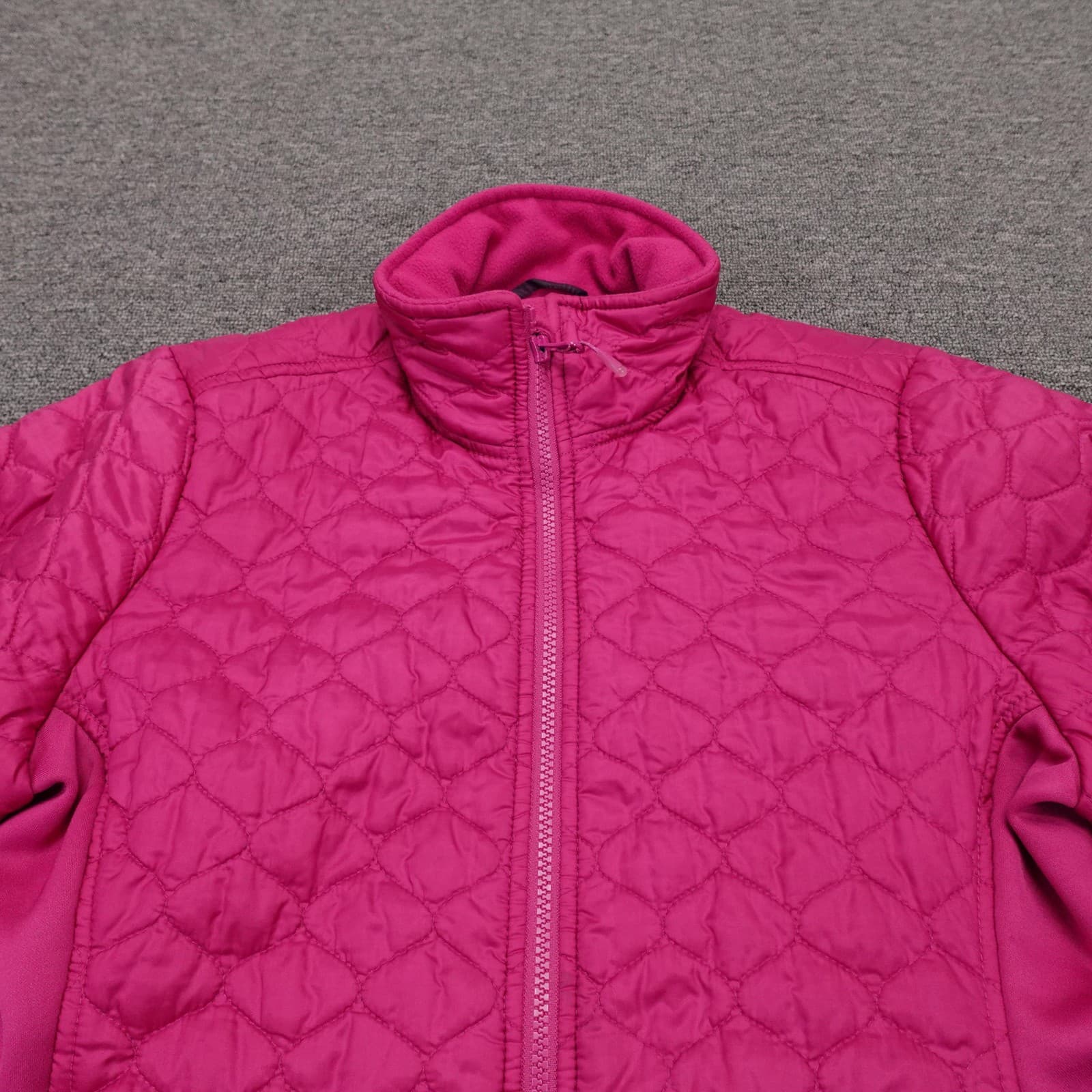 L.L. Bean Jacket Womens M Petite Pink Quilted Full Zip Short Warm Insulated - Thumbnail 2