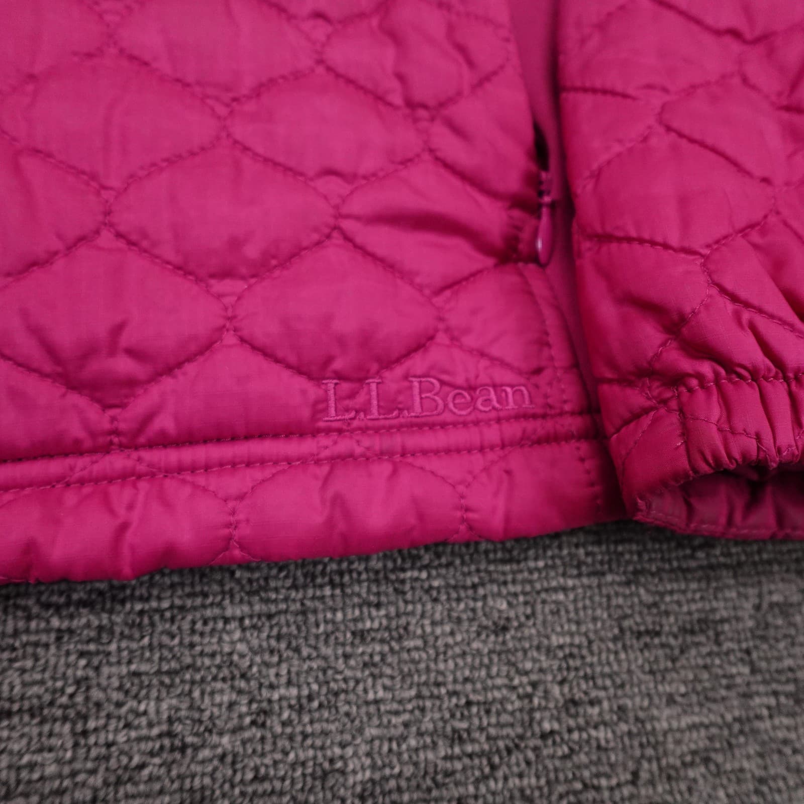 L.L. Bean Jacket Womens M Petite Pink Quilted Full Zip Short Warm Insulated - Thumbnail 3