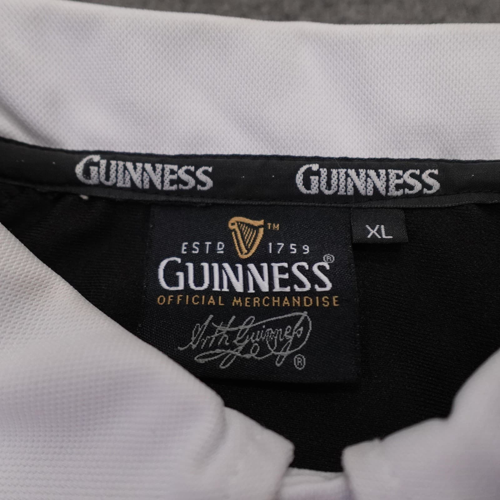 Guinness Polo Shirt Mens XL Black Irish Rugby Green Collared - Thumbnail 4