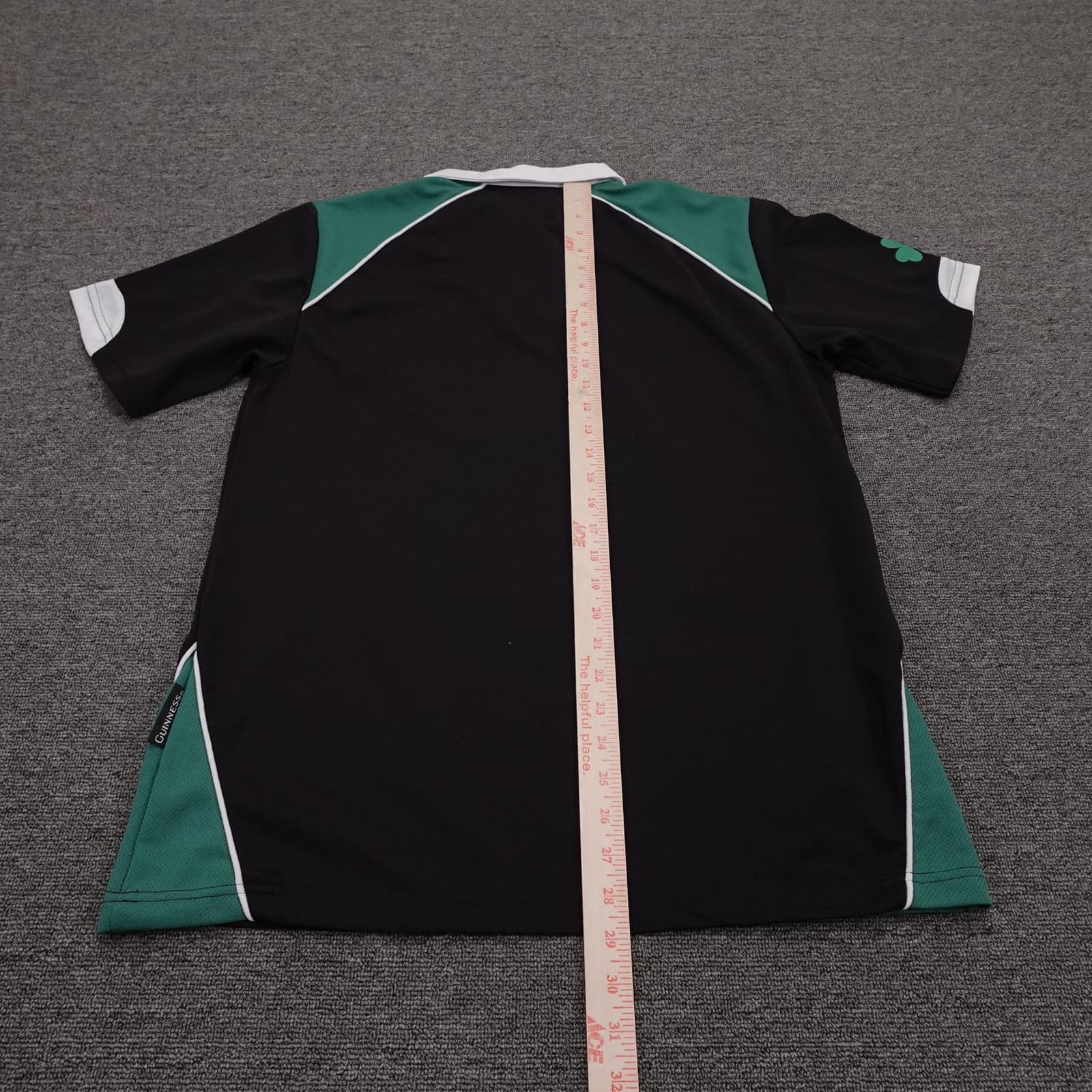 Guinness Polo Shirt Mens XL Black Irish Rugby Green Collared - Thumbnail 6