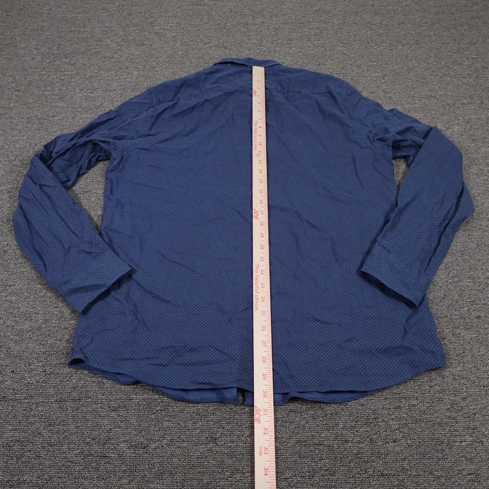 Banana Republic Shirt Mens LT Blue Geometric Long Sleeve Button Up Untucked Fit - Thumbnail 5