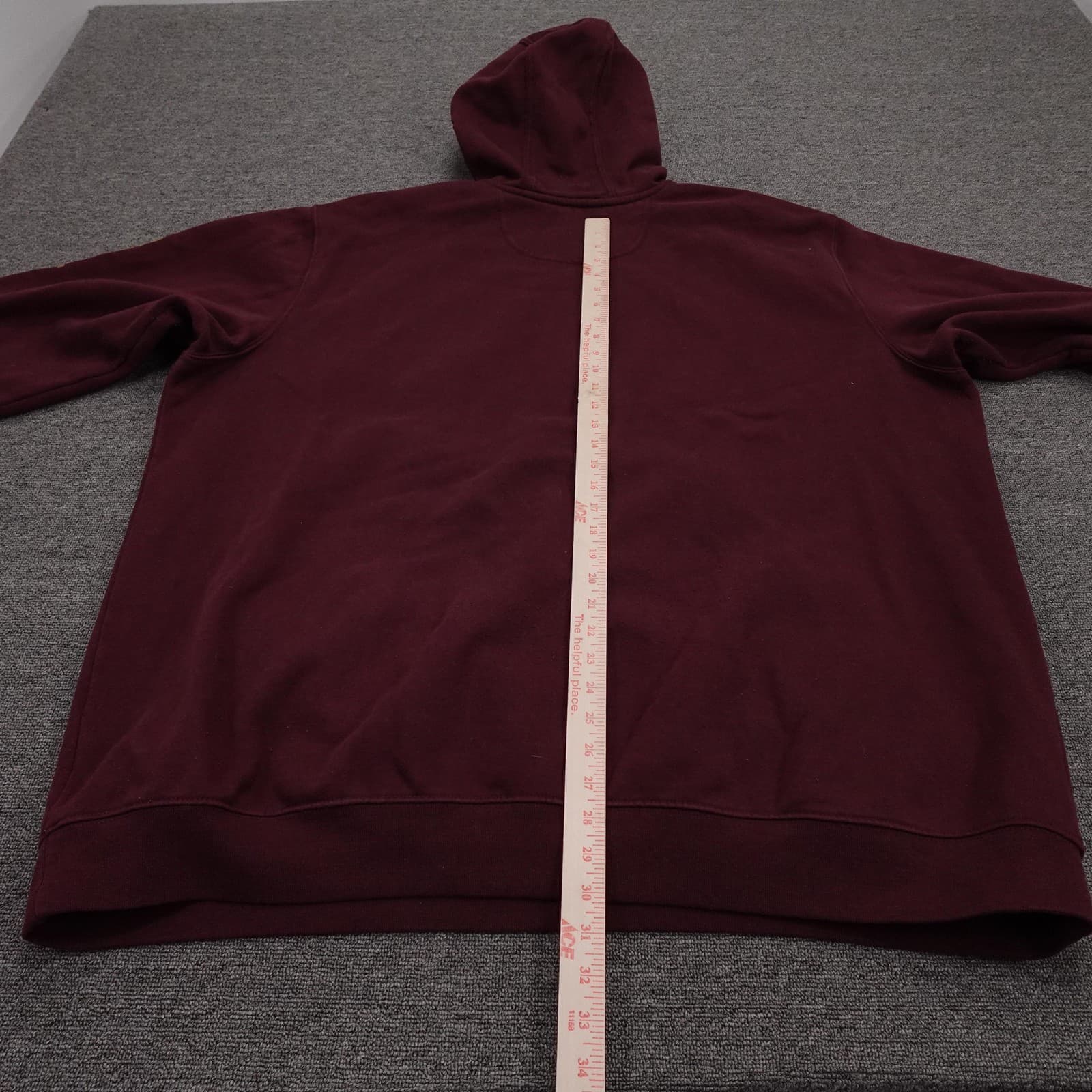 Carhartt Hoodie Mens 3XLT Red Loose Fit Pullover Sleeve Logo Fleece K288 - Thumbnail 6