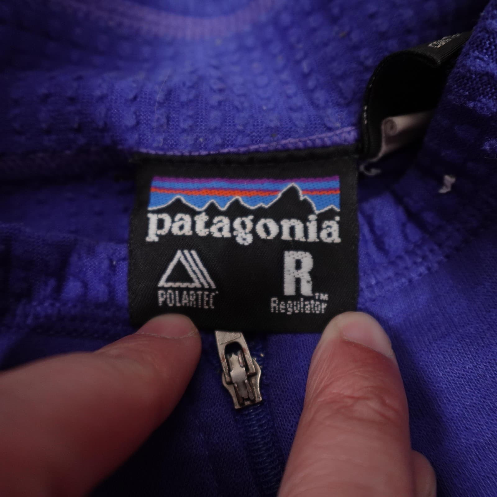 Vintage Patagonia Pullover Mens Large Blue Regulator Polartec Zip Fleece 90s - Thumbnail 5