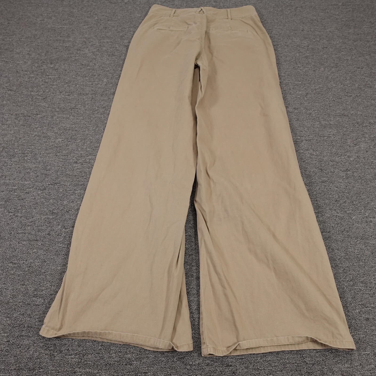 Good American Pants Womens 6 Khaki Good Skate Trouser Wide Leg Cotton Twill - Thumbnail 4
