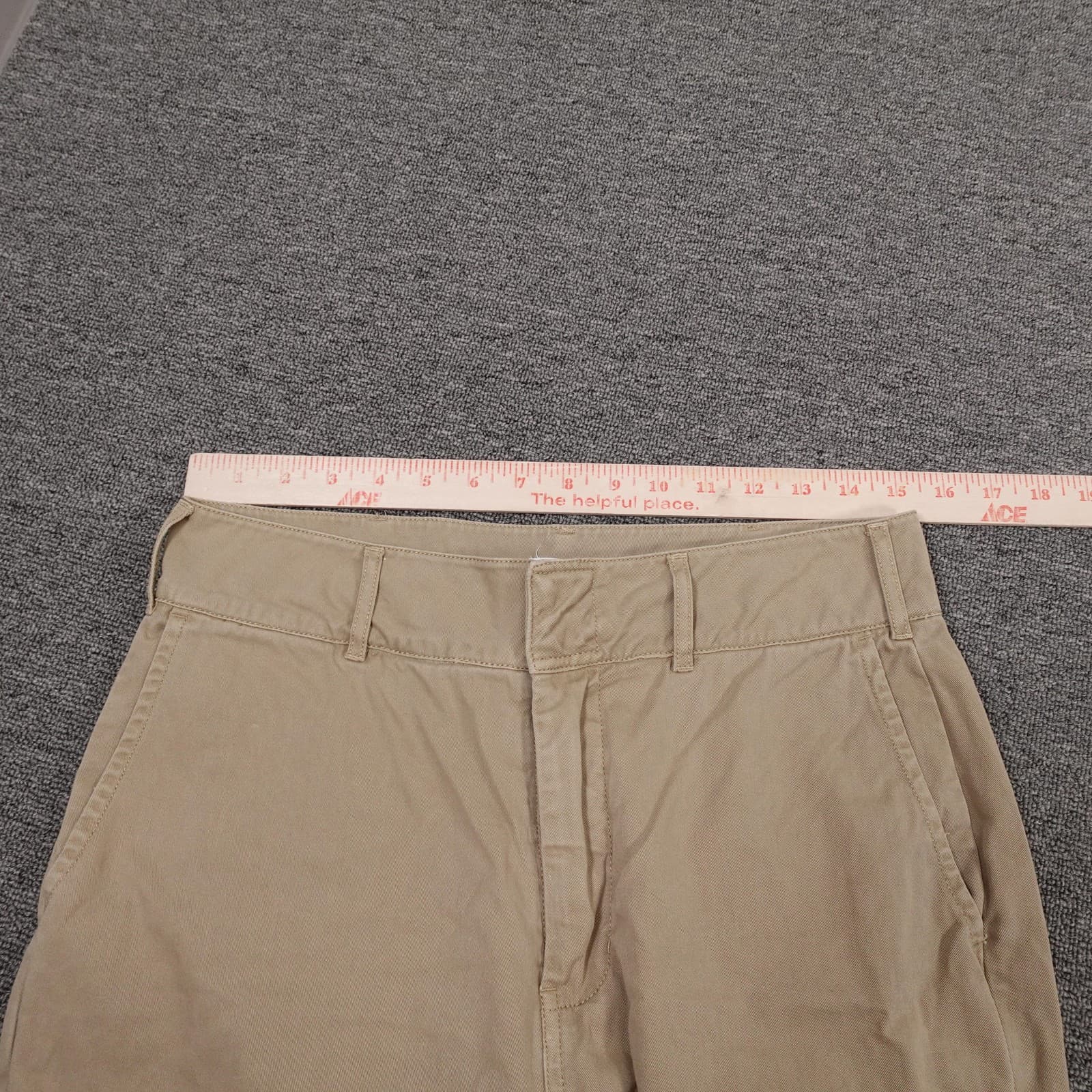 Good American Pants Womens 6 Khaki Good Skate Trouser Wide Leg Cotton Twill - Thumbnail 5