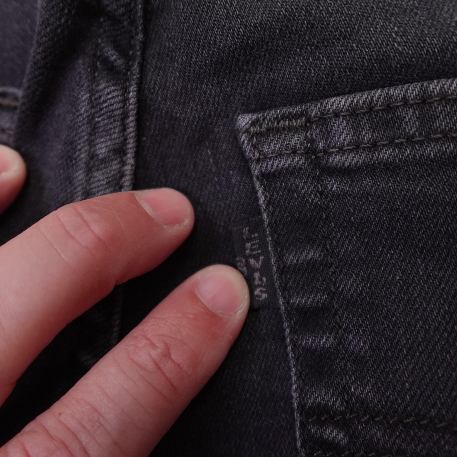 Levis 724 High Rise Straight Jeans Womens 26 Black Charcoal Premium Denim 26x30 - Thumbnail 6
