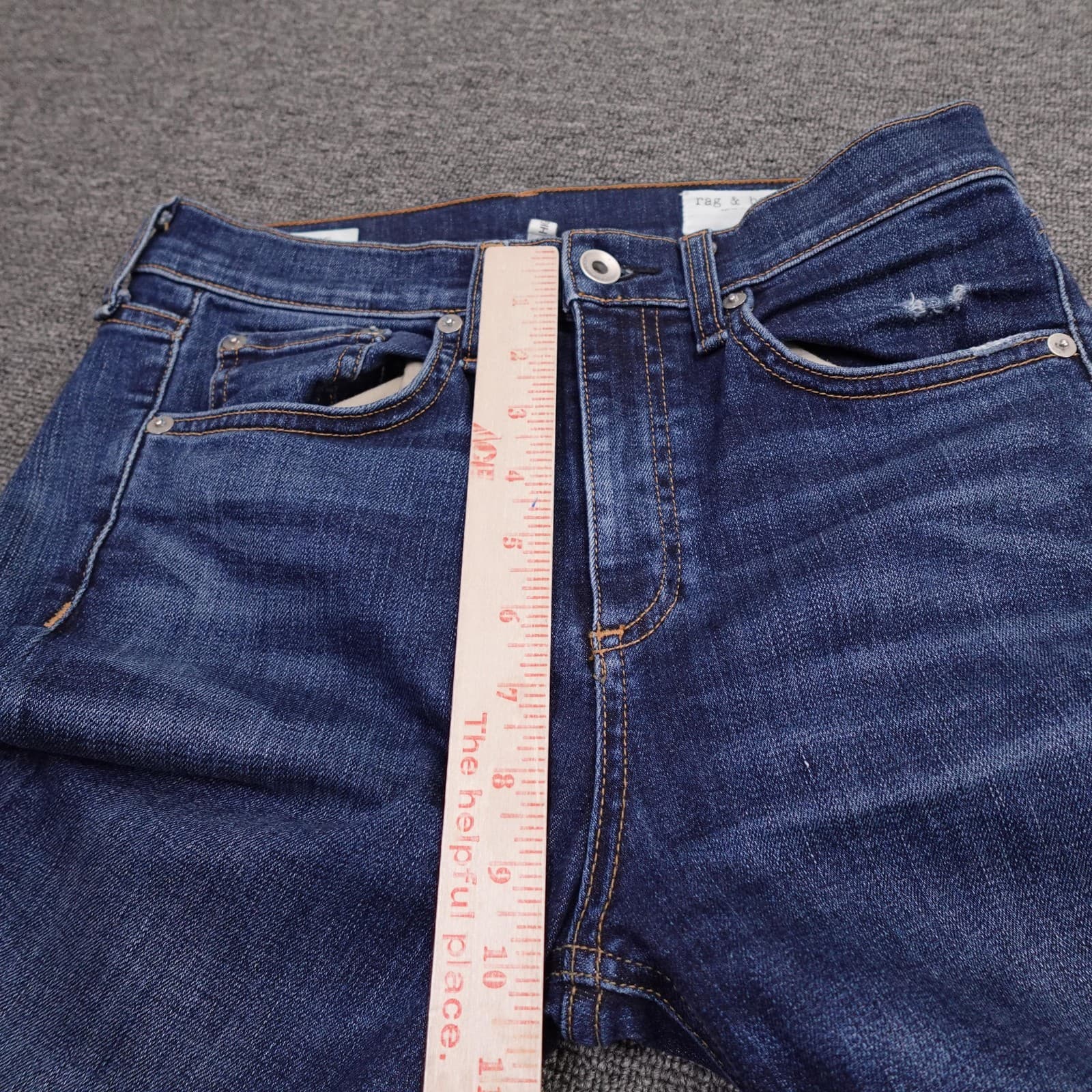 Rag & Bone High Rise Skinny Jeans Womens 25 Blue Medium Wash 25x30 Stretch Denim - Thumbnail 10