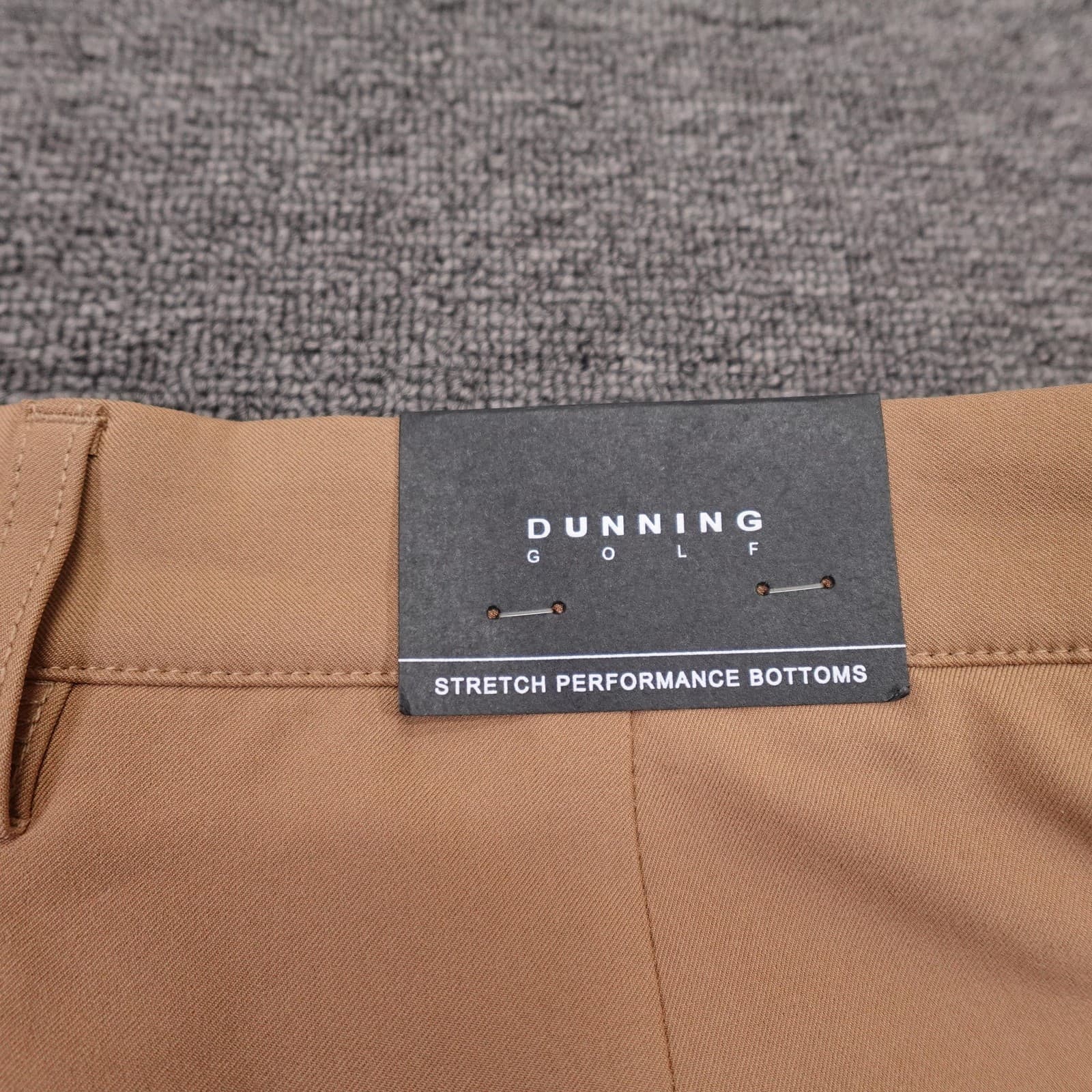 Dunning Golf Pants Mens 38x32 Beige Stretch Performance Twill Khakis Chino - Thumbnail 5