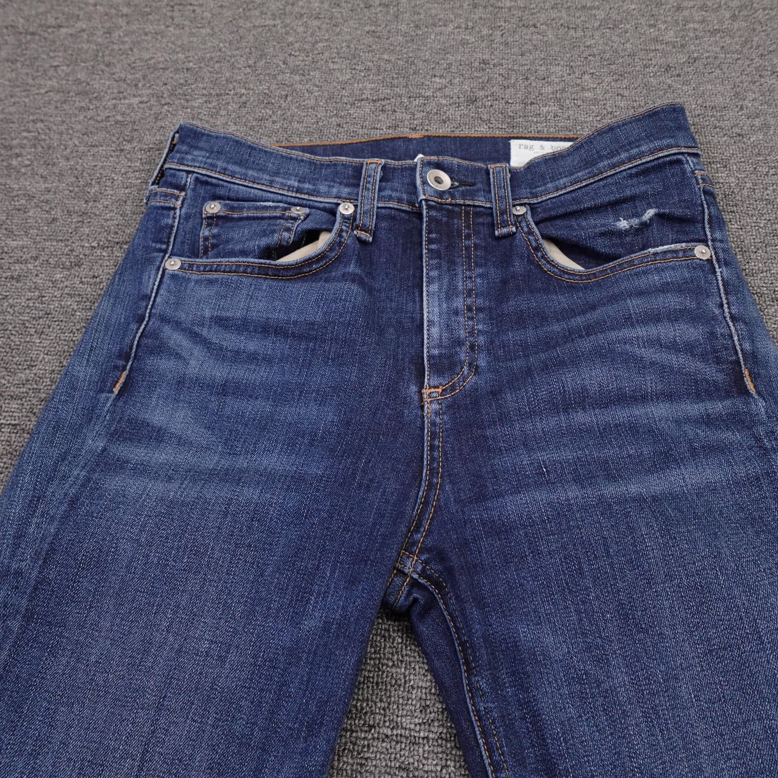 Rag & Bone High Rise Skinny Jeans Womens 25 Blue Medium Wash 25x30 Stretch Denim - Thumbnail 2