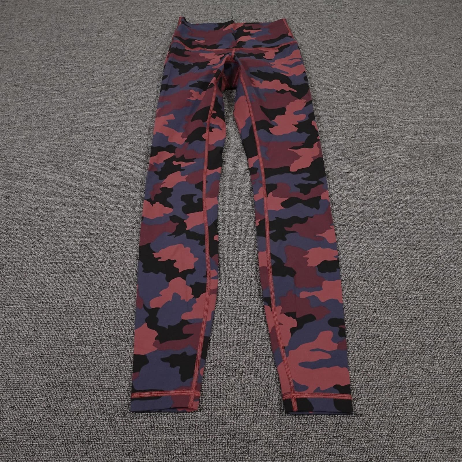 Lululemon Leggings Womens 4 Multicolor Camo Mid Rise Ankle Wunder Under LW5BTES