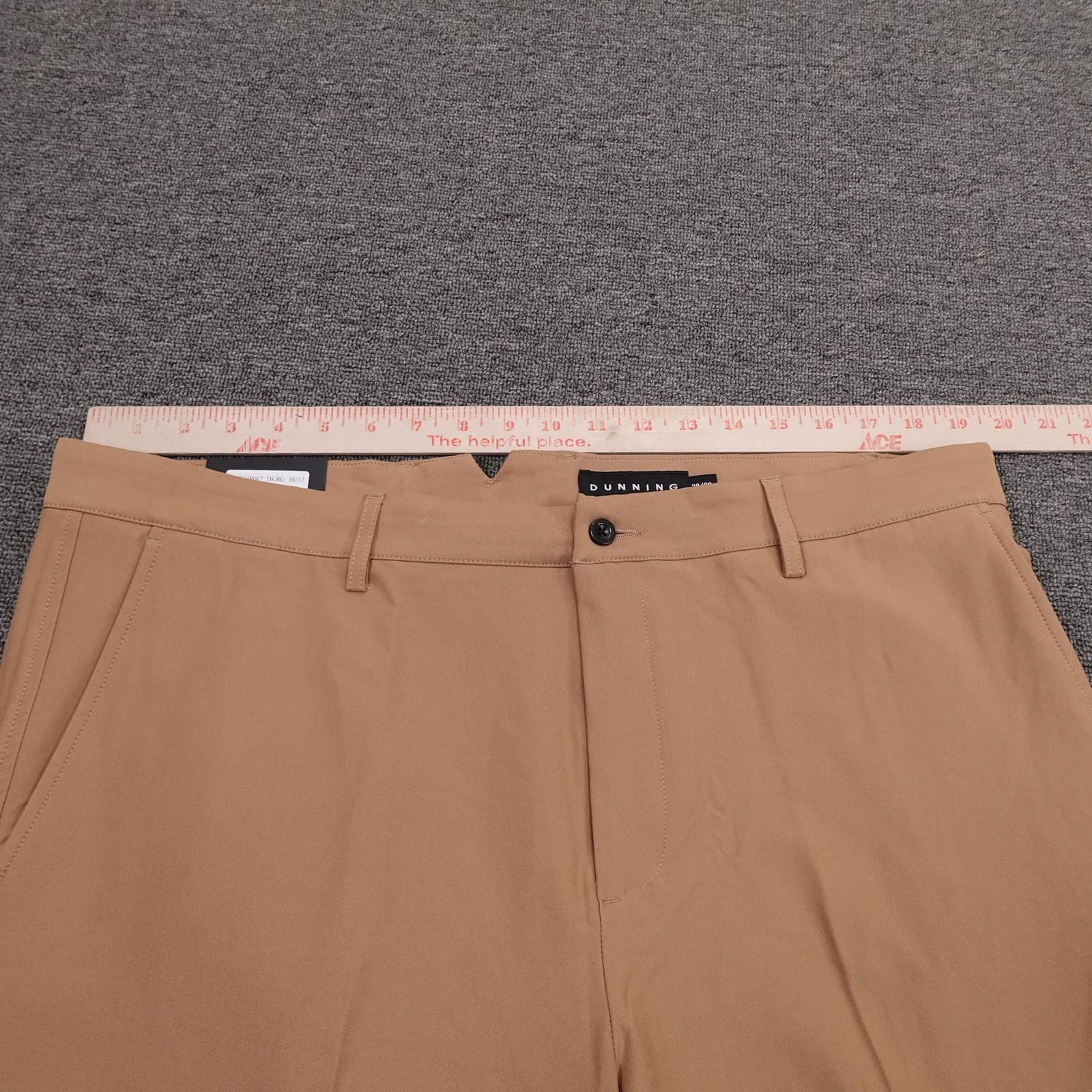 Dunning Golf Pants Mens 38x32 Beige Stretch Performance Twill Khakis Chino - Thumbnail 9