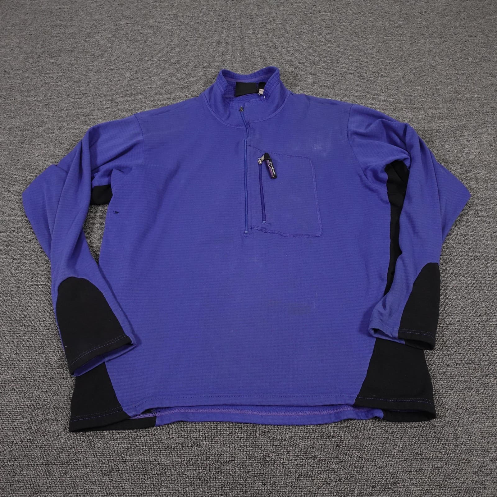 Vintage Patagonia Pullover Mens Large Blue Regulator Polartec Zip Fleece 90s