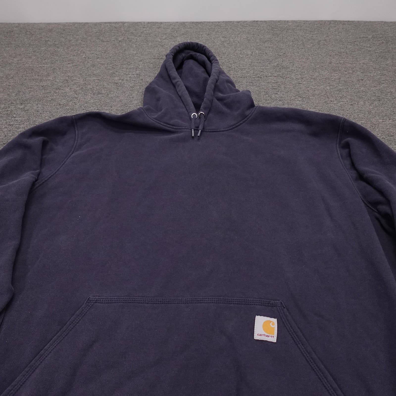 Carhartt Hoodie Mens 3XLT Blue Loose Fit Sleeve Logo Midweight Fleece K288 - Thumbnail 2