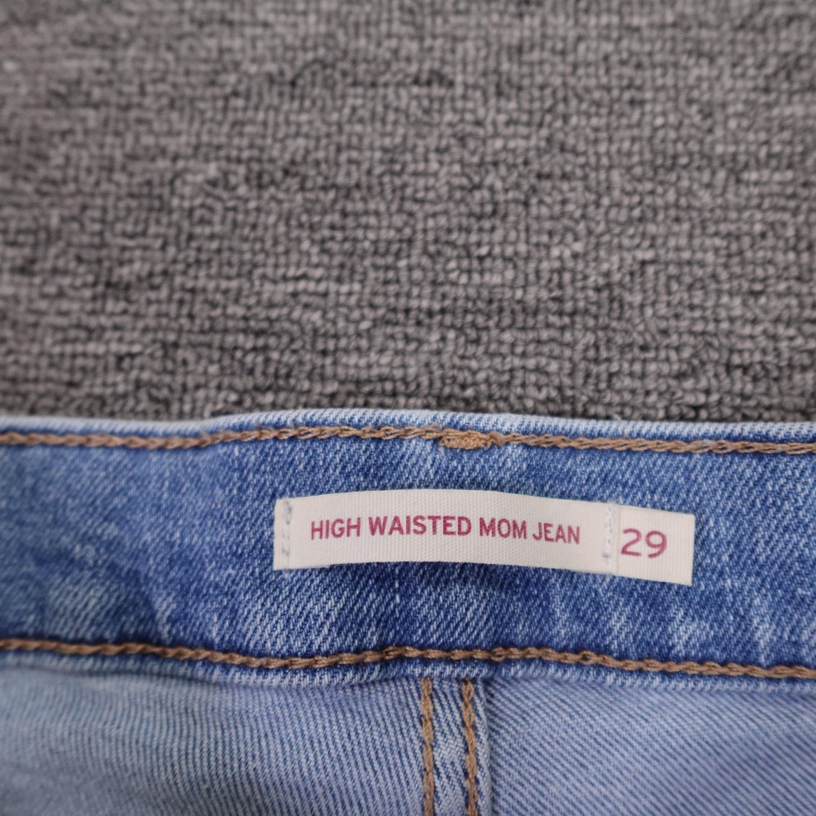 Levis High Waisted Mom Jeans Womens 29 Blue Light Wash Distressed 29x27 Denim - Thumbnail 5