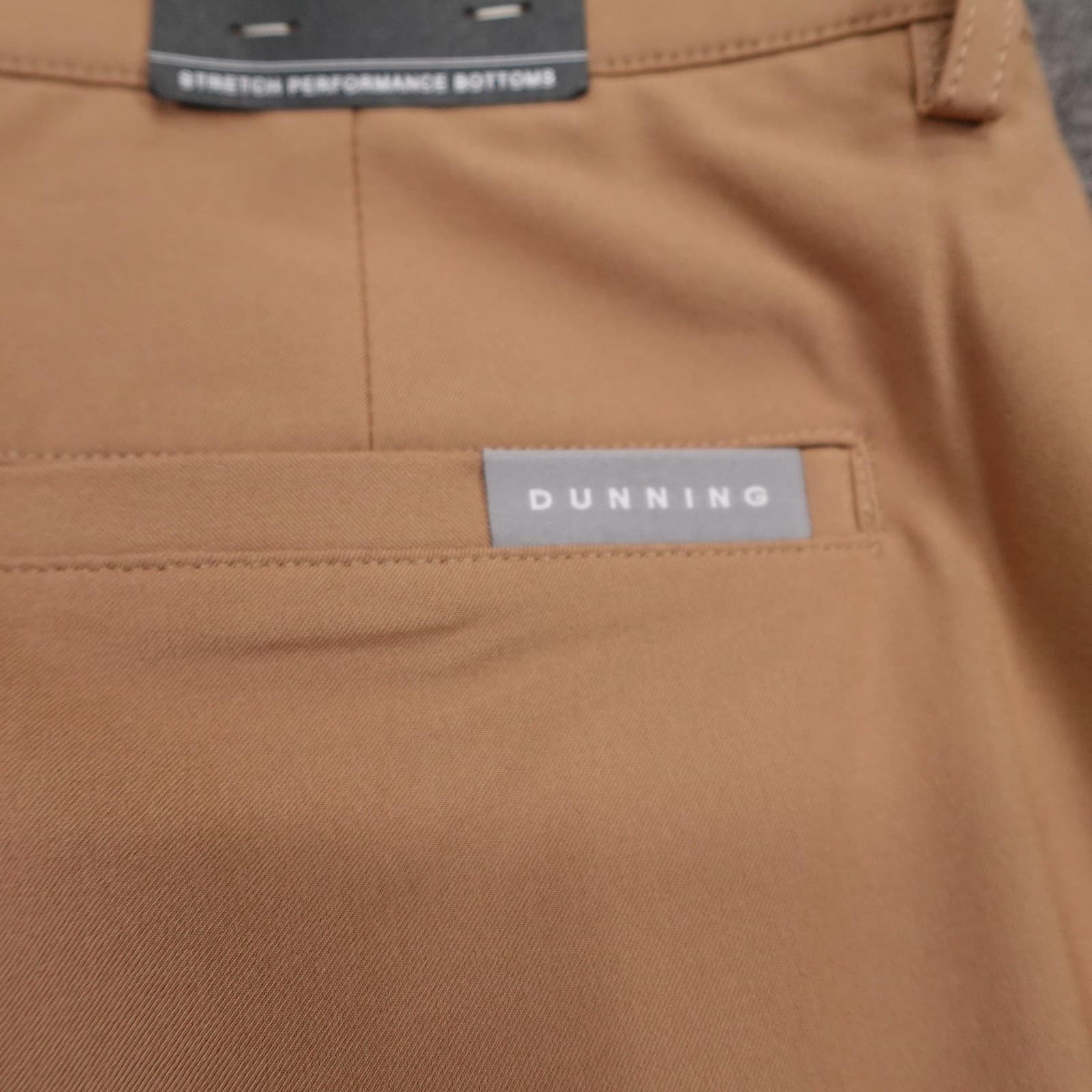 Dunning Golf Pants Mens 38x32 Beige Stretch Performance Twill Khakis Chino - Thumbnail 6