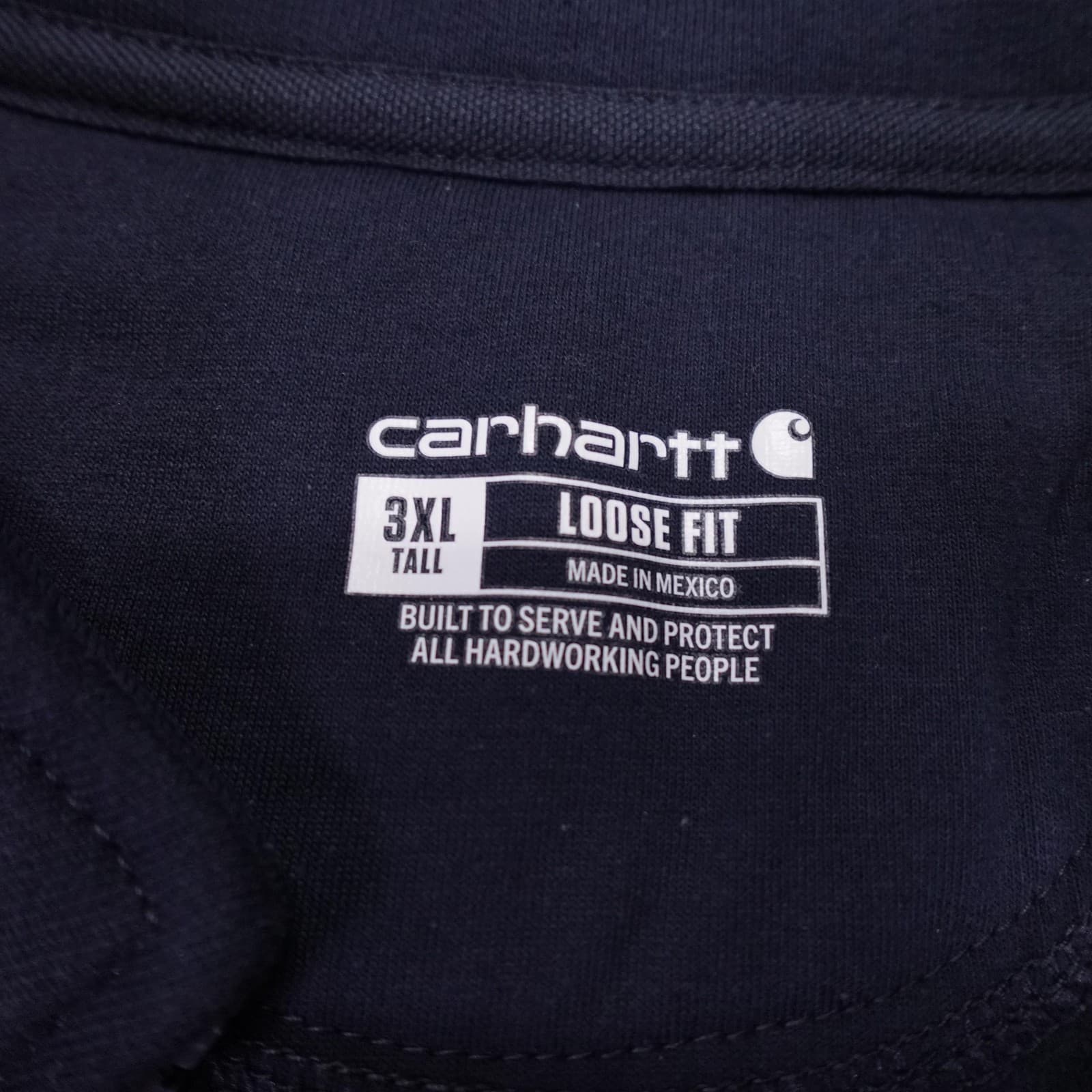 Carhartt Sweatshirt Mens 3XL Tall Blue Full Zip Fleece United Logo Workwear - Thumbnail 4