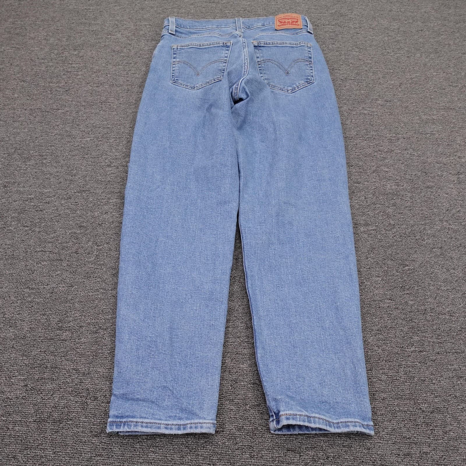 Levis High Waisted Mom Jeans Womens 29 Blue Light Wash Distressed 29x27 Denim - Thumbnail 10