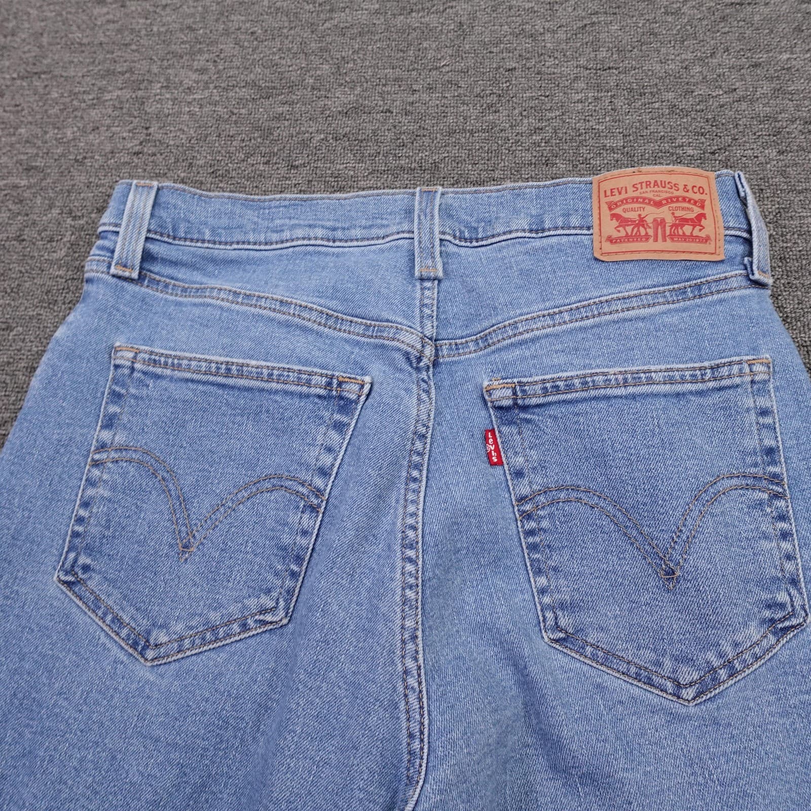 Levis High Waisted Mom Jeans Womens 29 Blue Light Wash Distressed 29x27 Denim - Thumbnail 9
