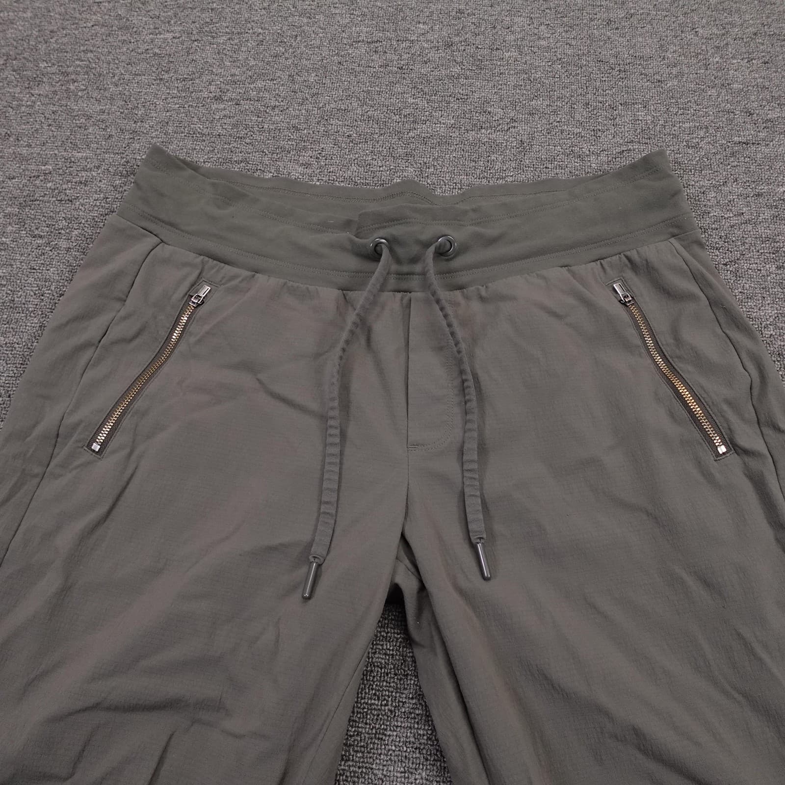 Athleta Jogger Pants Womens 14 Green Trekkie North Zip Pockets Drawstring Travel - Thumbnail 2