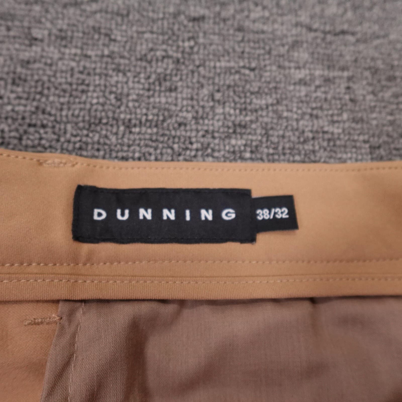 Dunning Golf Pants Mens 38x32 Beige Stretch Performance Twill Khakis Chino - Thumbnail 3