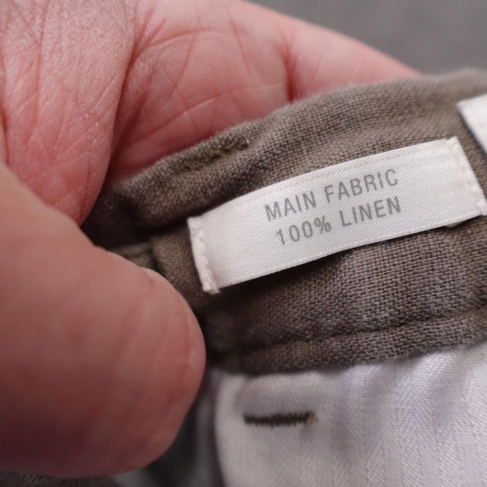 Zara Pants Mens 33x30 Brown Linen Slim Fit Chino Elastic Waist Summer Casual - Thumbnail 6