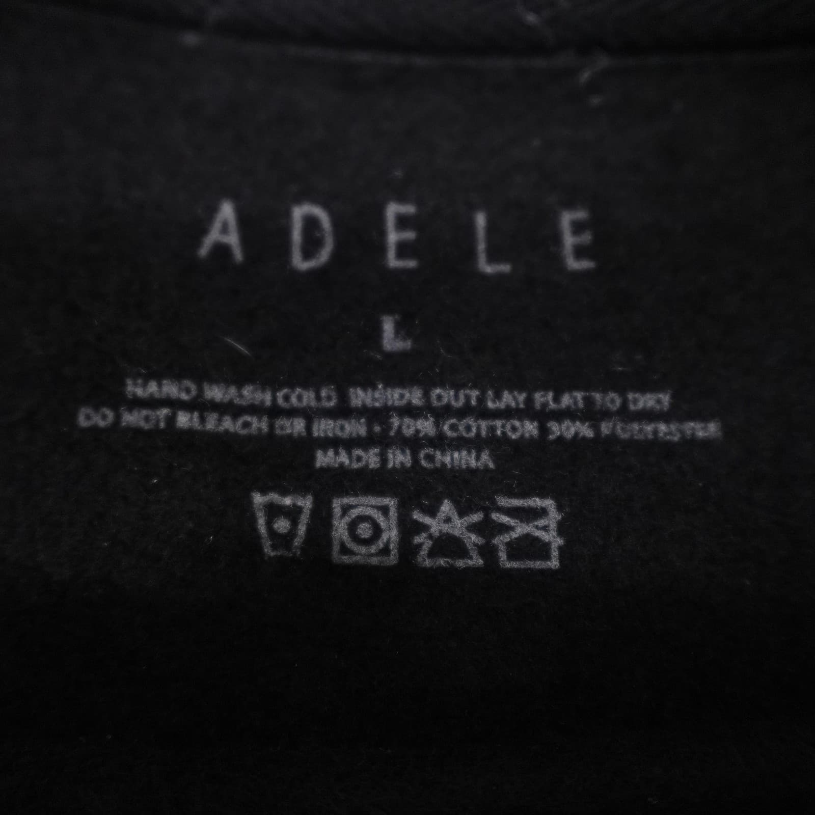 Adele Sweatshirt Large Black Rhinestone Logo Crewneck Fleece Pullover - Thumbnail 3