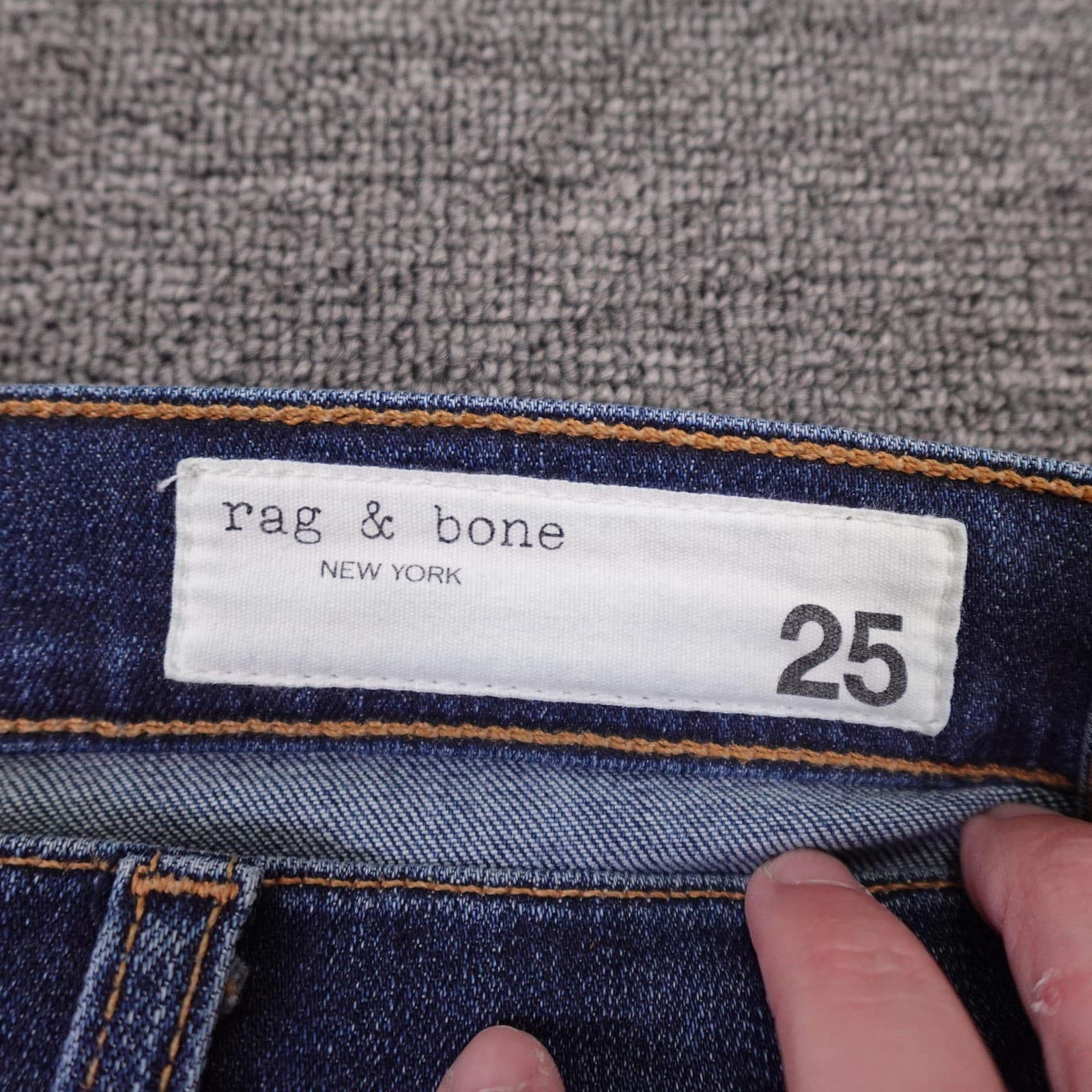 Rag & Bone High Rise Skinny Jeans Womens 25 Blue Medium Wash 25x30 Stretch Denim - Thumbnail 3