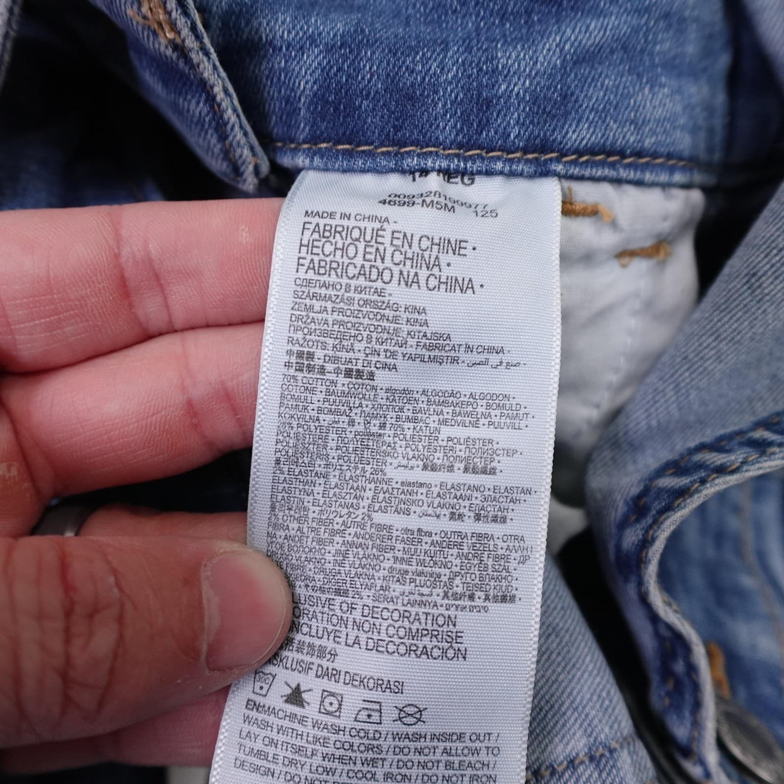 Levi's Bib Overalls Youth 14 Blue Denim Jeans Straight Leg Adjustable Straps - Thumbnail 7