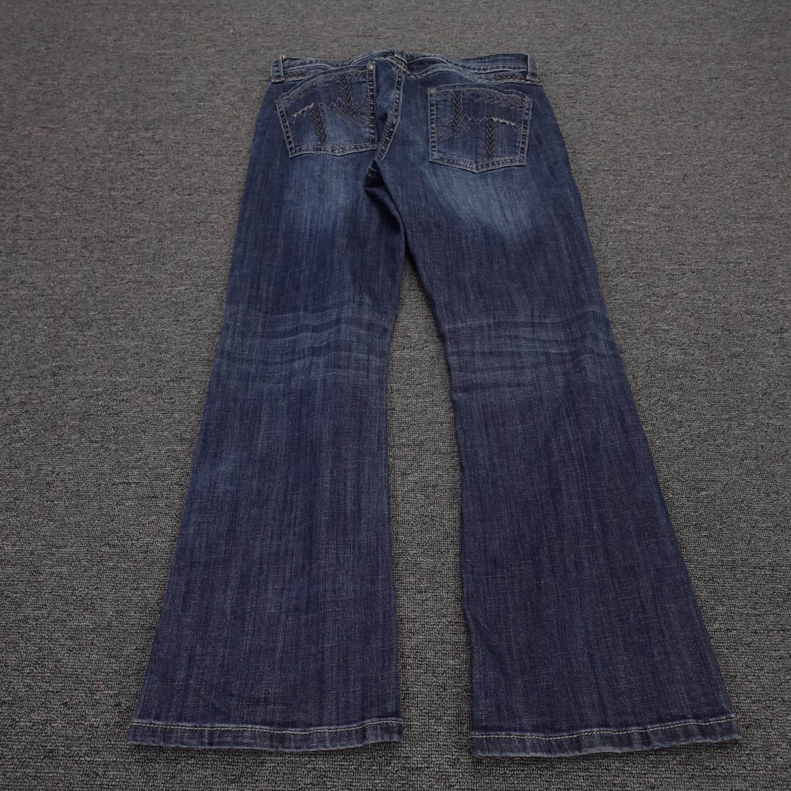 Stetson Classic Bootcut Jeans Womens 14 Short Blue Medium Wash Mid Rise 32x30 - Thumbnail 4
