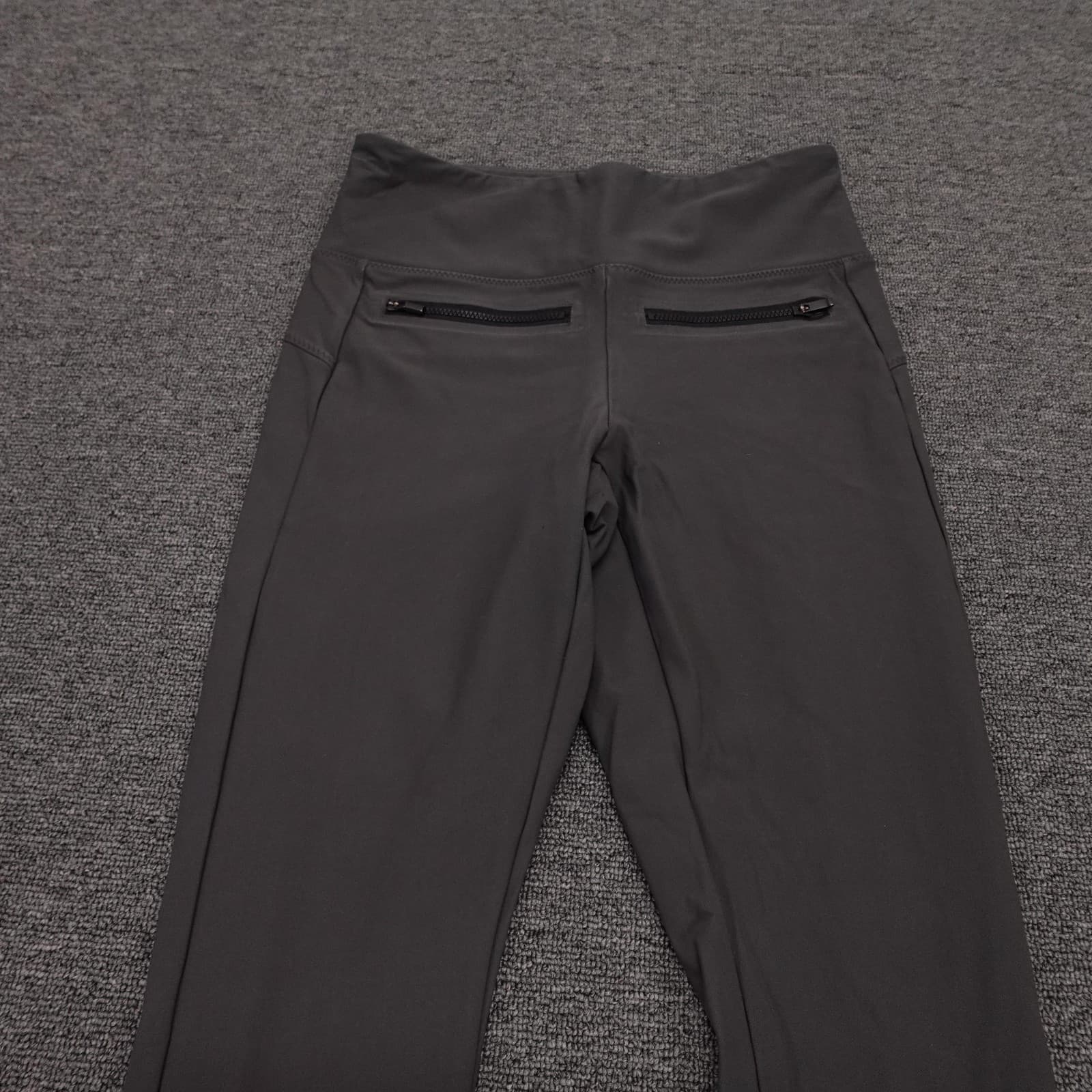 Athleta Pants Womens XS Gray High Rise Ankle Straight Leg Zip Pockets Yoga - Thumbnail 2