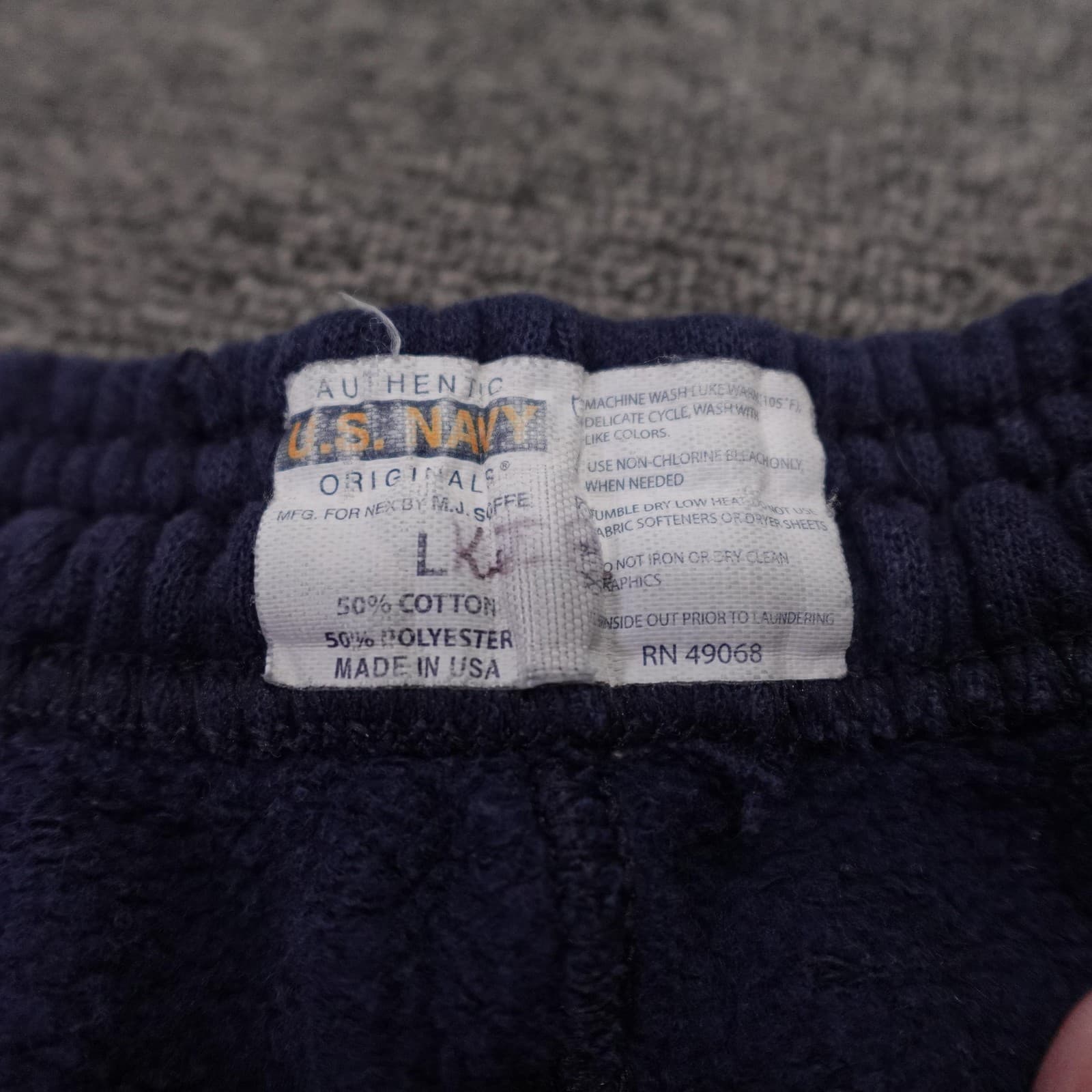 Vintage Soffe Sweatpants Mens Large 30x29 Blue US Navy Fleece Made USA - Thumbnail 3