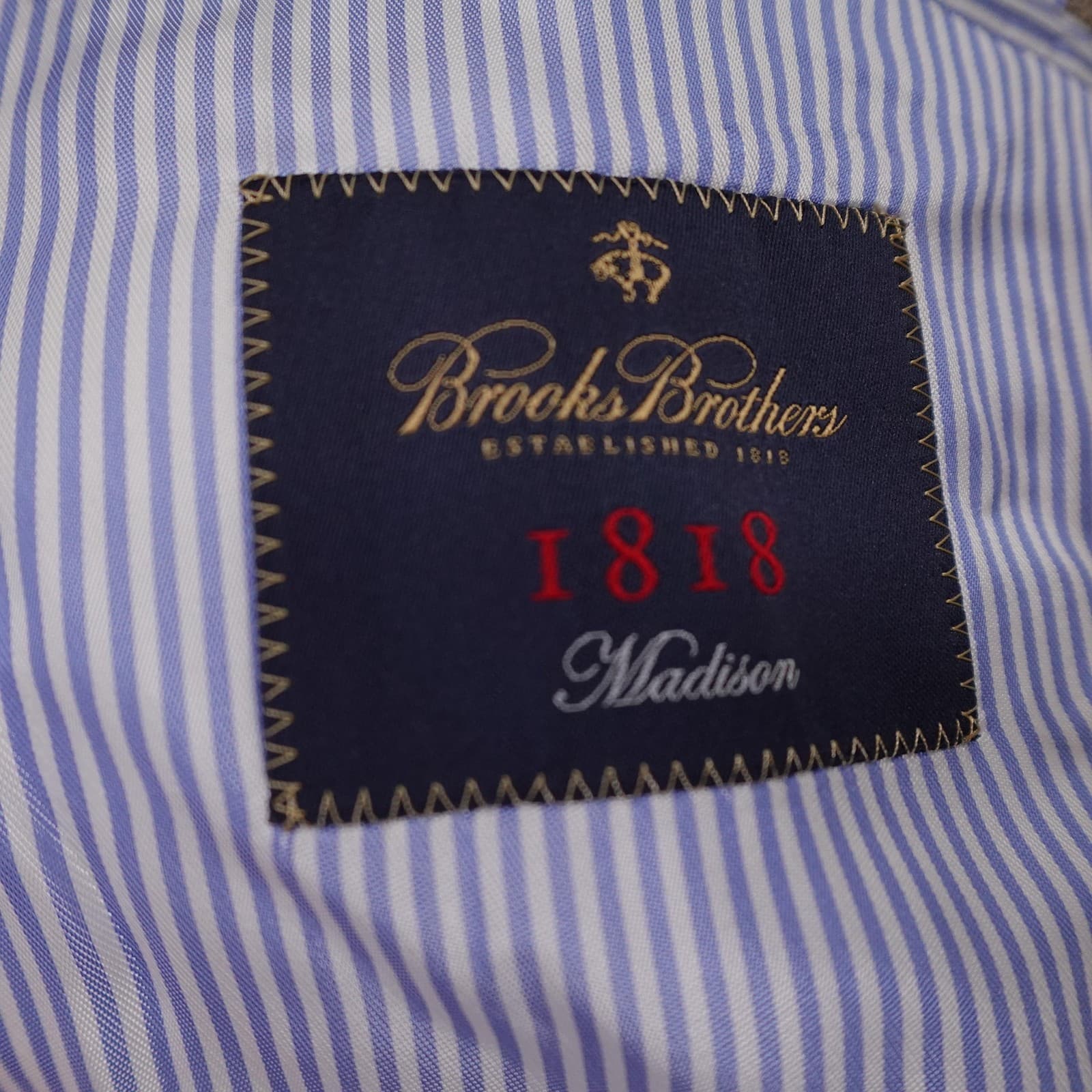 Brooks Brothers Blazer Mens 46R Brown Wool Madison 1818 Tweed Sport Coat Jacket - Thumbnail 5