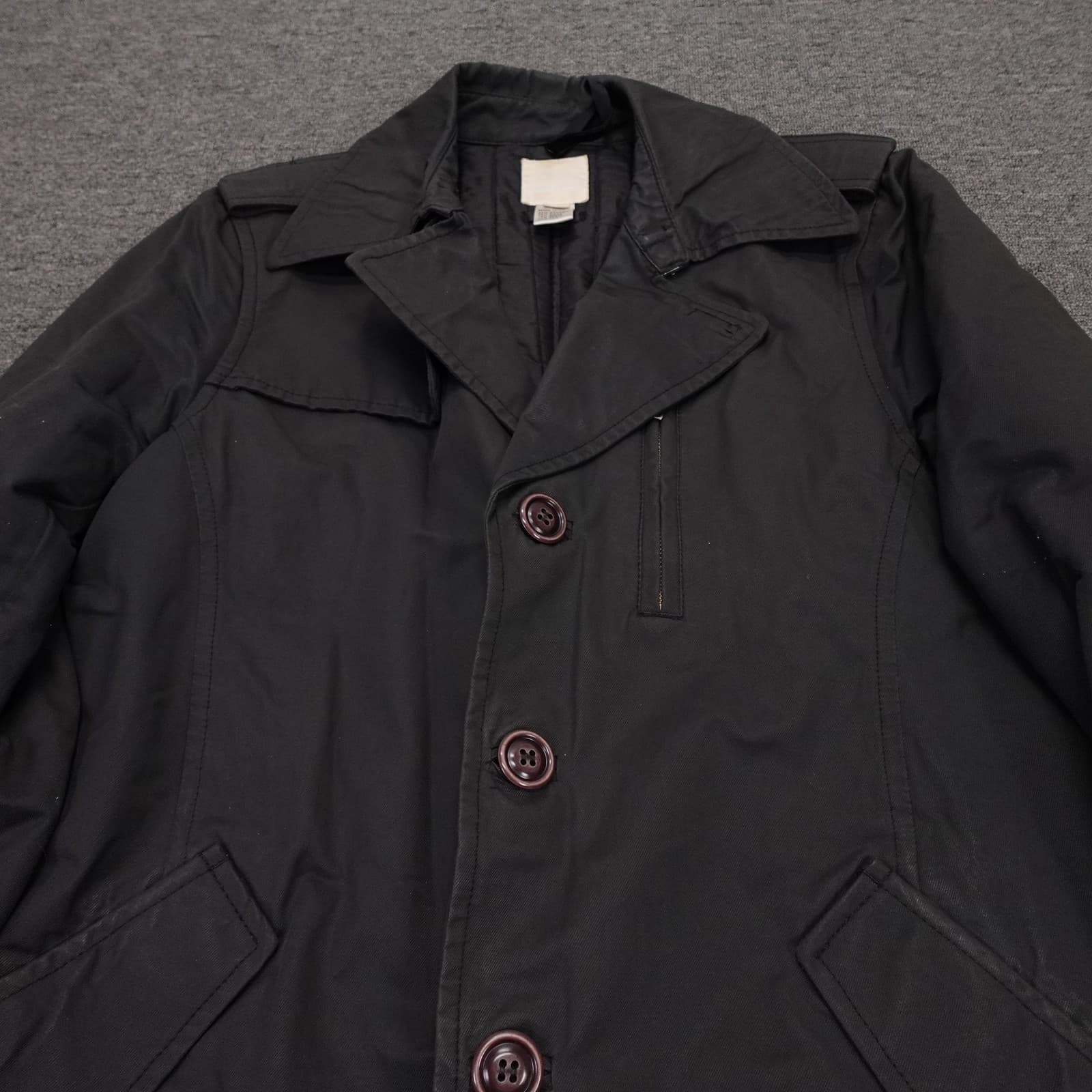 Vintage Diesel Coat Mens Large Black Nylon Overcoat Quilted Lined Made Italy Y2K - Thumbnail 2