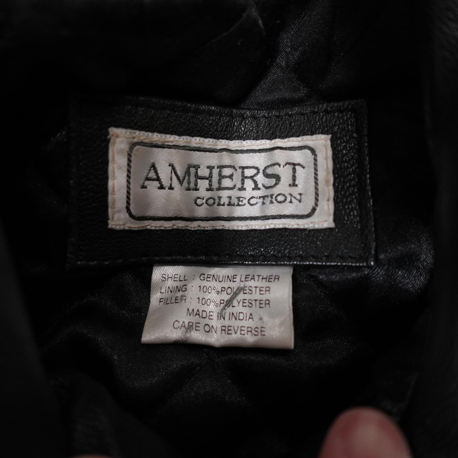 Vintage Amherst Collection Coat Mens XL Black Leather Zip Overcoat Warm Lined - Thumbnail 3