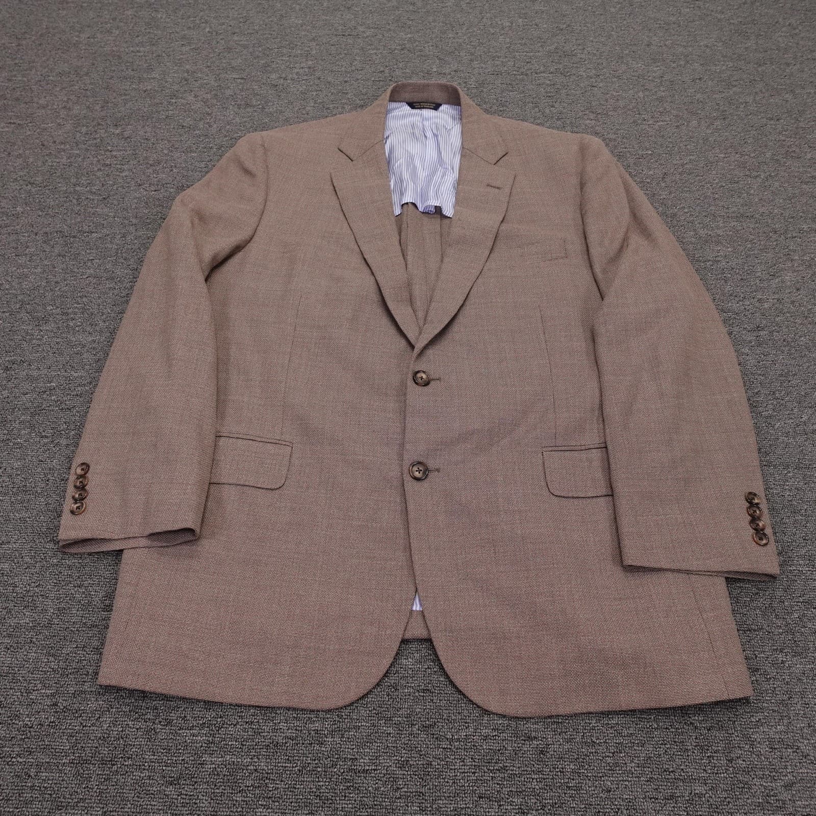 Brooks Brothers Blazer Mens 46R Brown Wool Madison 1818 Tweed Sport Coat Jacket