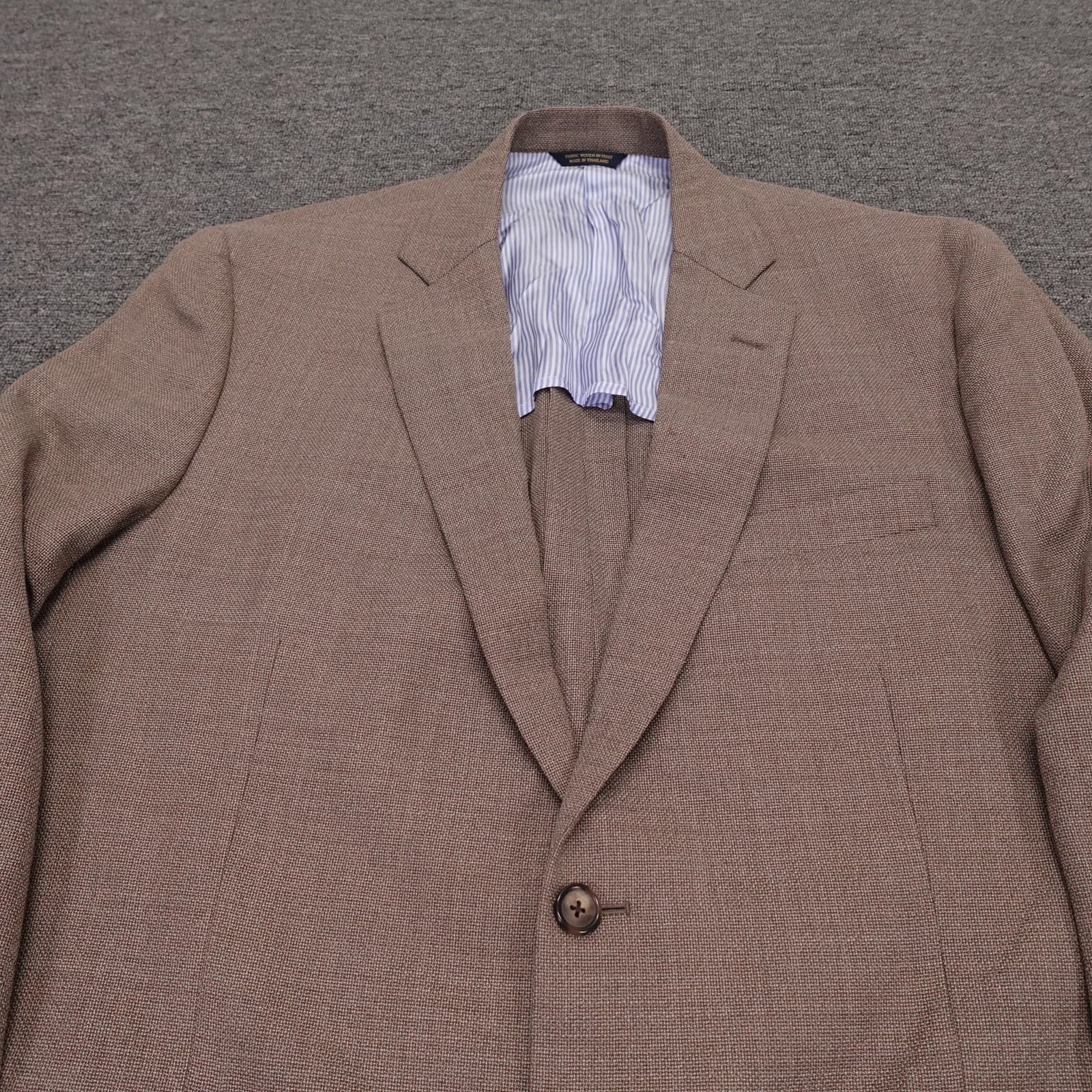 Brooks Brothers Blazer Mens 46R Brown Wool Madison 1818 Tweed Sport Coat Jacket - Thumbnail 2