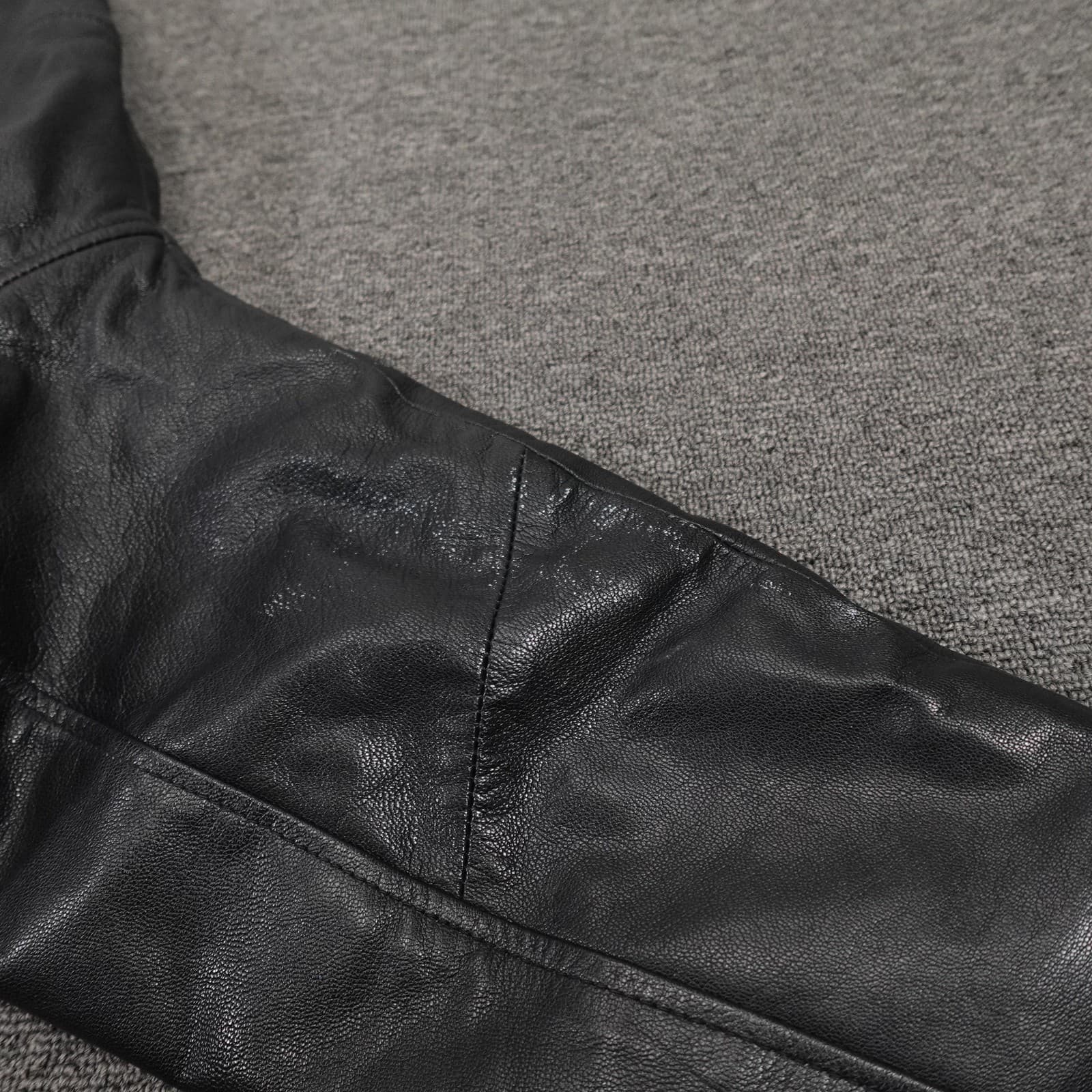 Vintage Amherst Collection Coat Mens XL Black Leather Zip Overcoat Warm Lined - Thumbnail 11