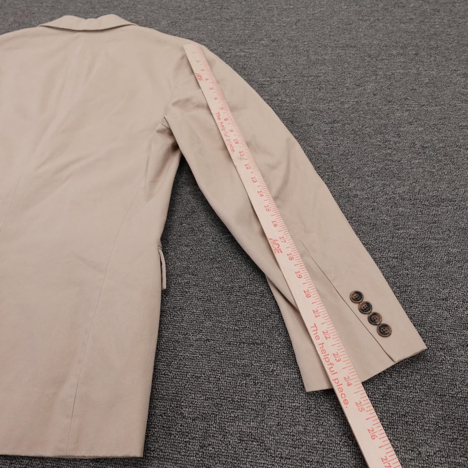 Brooks Brothers Blazer Mens Small Beige Cotton 2 Button Casual Sport Coat 346 - Thumbnail 6
