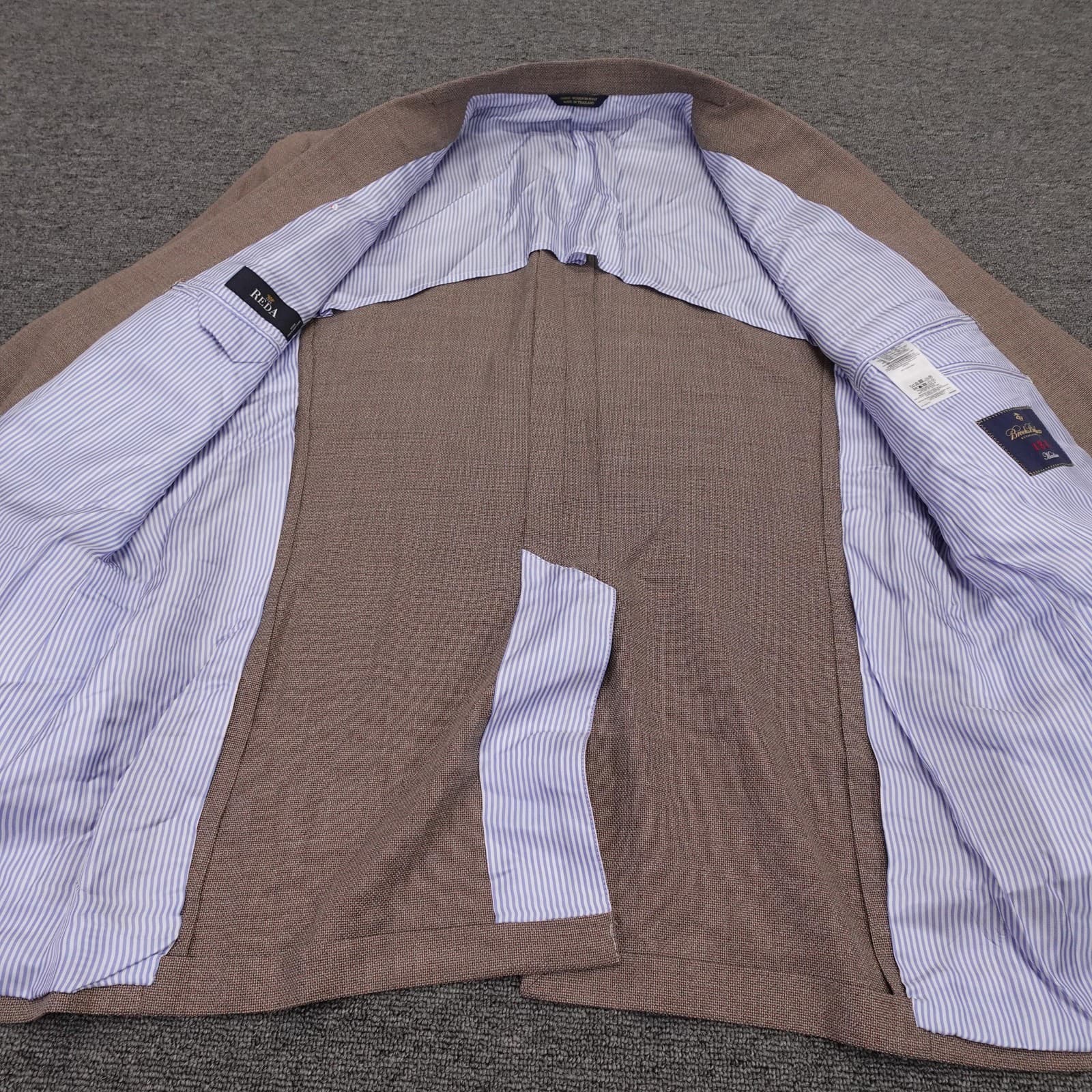 Brooks Brothers Blazer Mens 46R Brown Wool Madison 1818 Tweed Sport Coat Jacket - Thumbnail 3