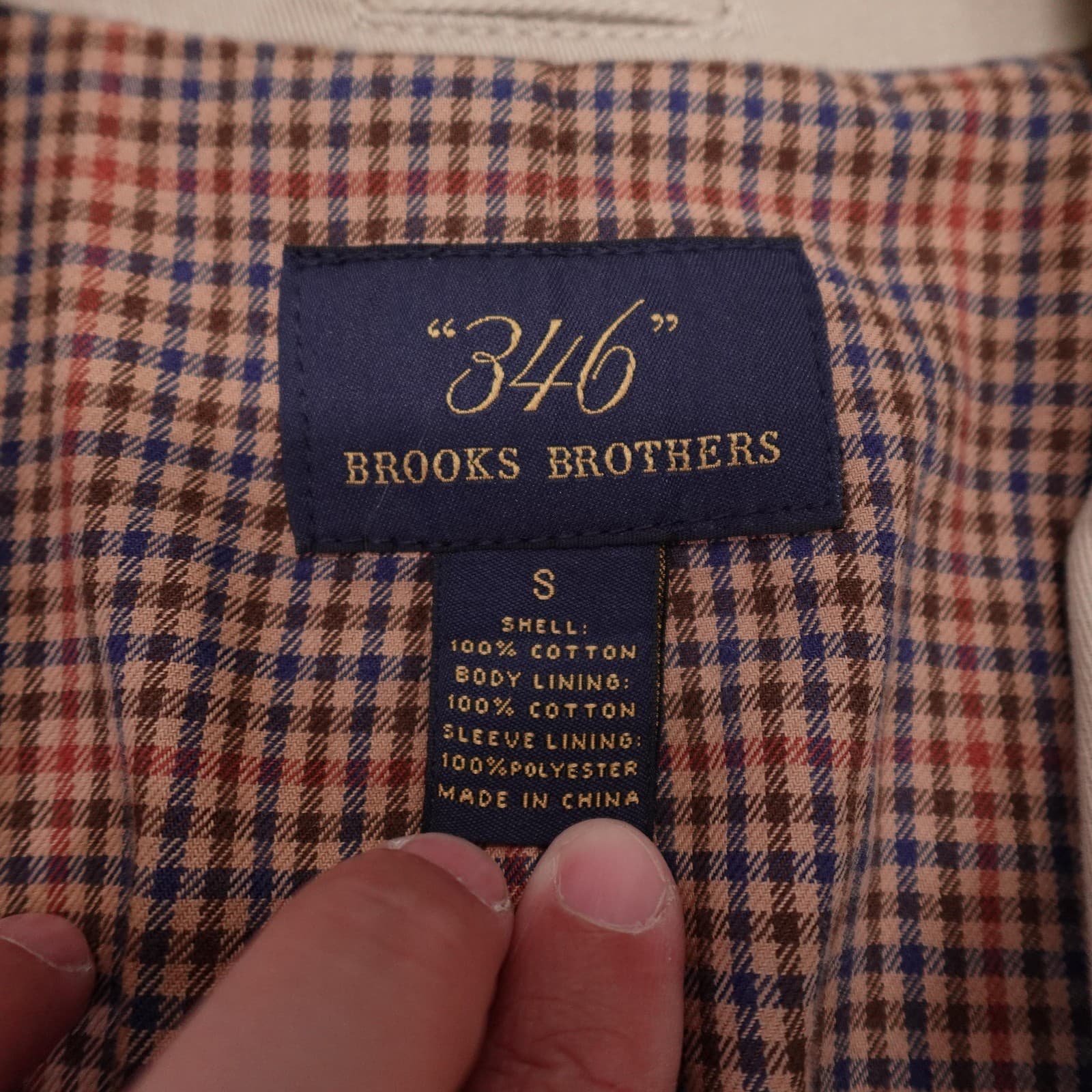 Brooks Brothers Blazer Mens Small Beige Cotton 2 Button Casual Sport Coat 346 - Thumbnail 3
