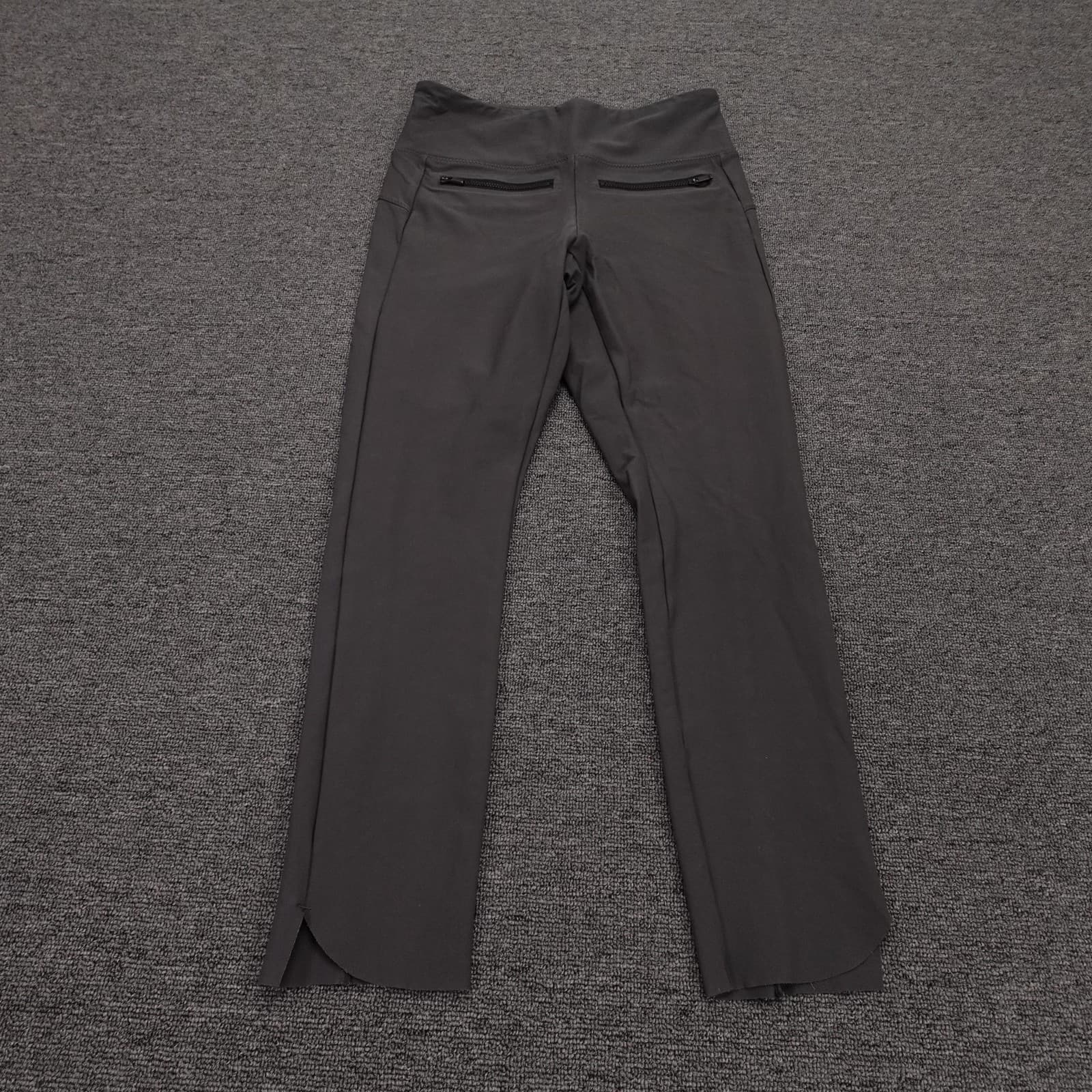 Athleta Pants Womens XS Gray High Rise Ankle Straight Leg Zip Pockets Yoga