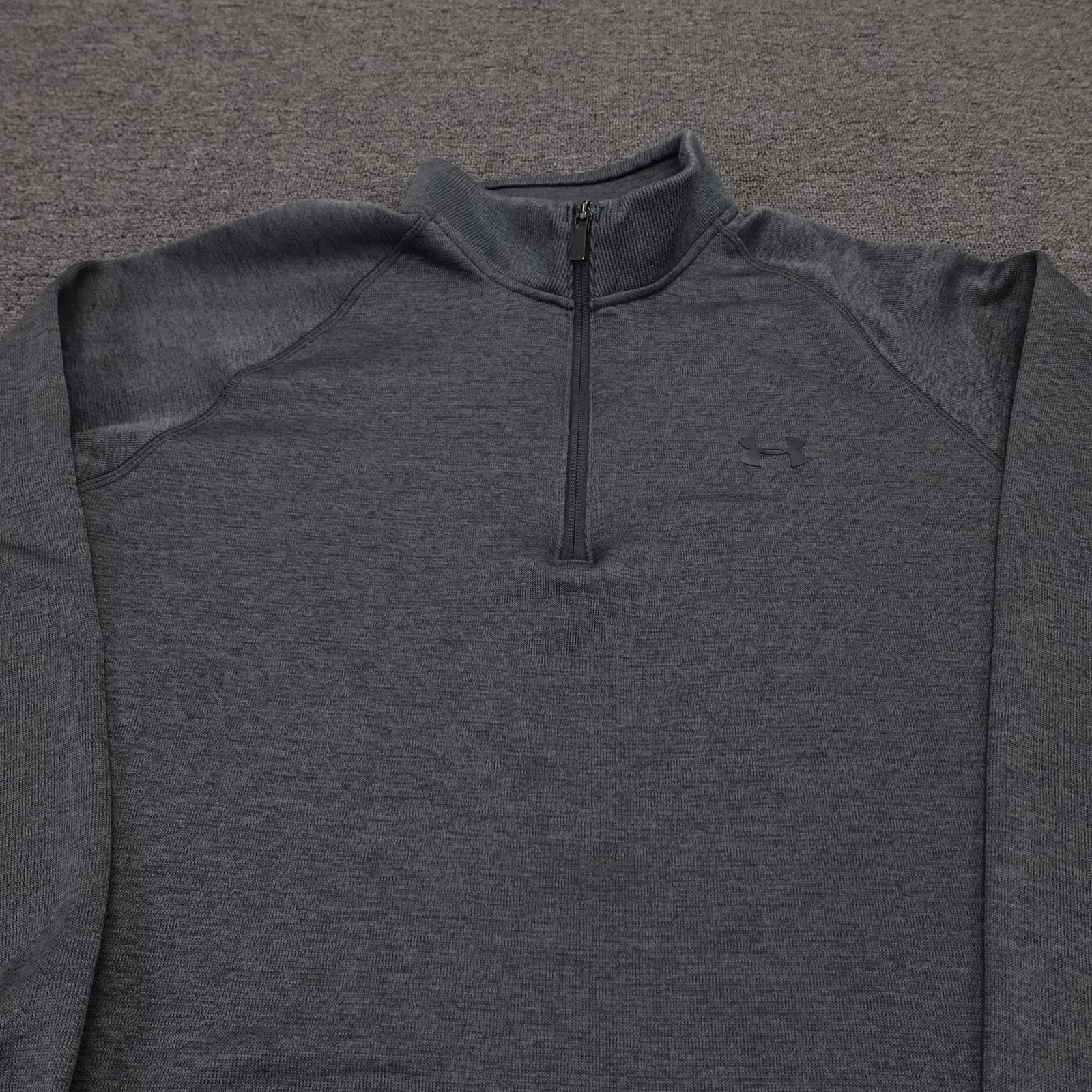 Under Armour Sweatshirt Mens 2XL Gray Storm ColdGear 1/4 Zip Pullover Fleece - Thumbnail 2