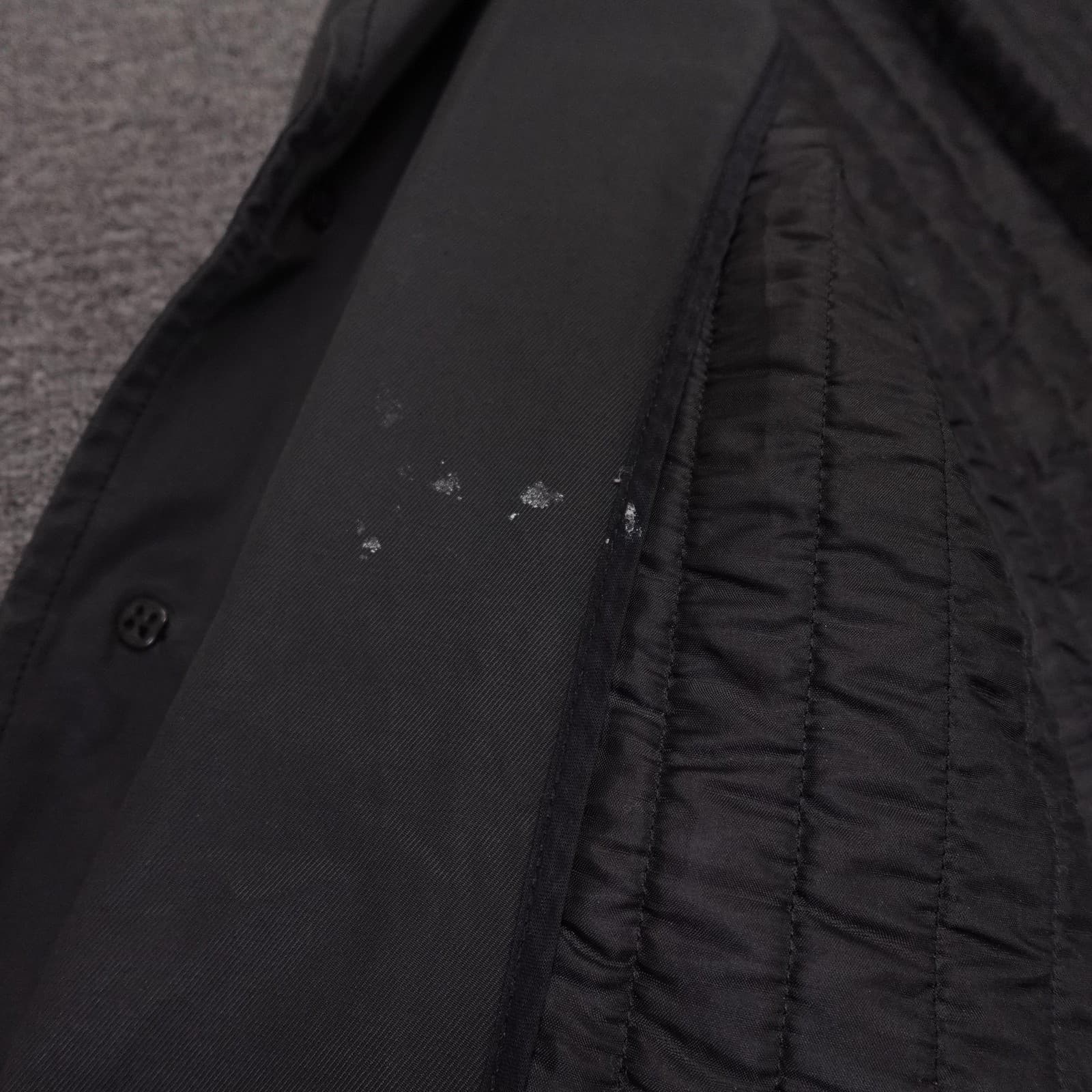 Vintage Diesel Coat Mens Large Black Nylon Overcoat Quilted Lined Made Italy Y2K - Thumbnail 9