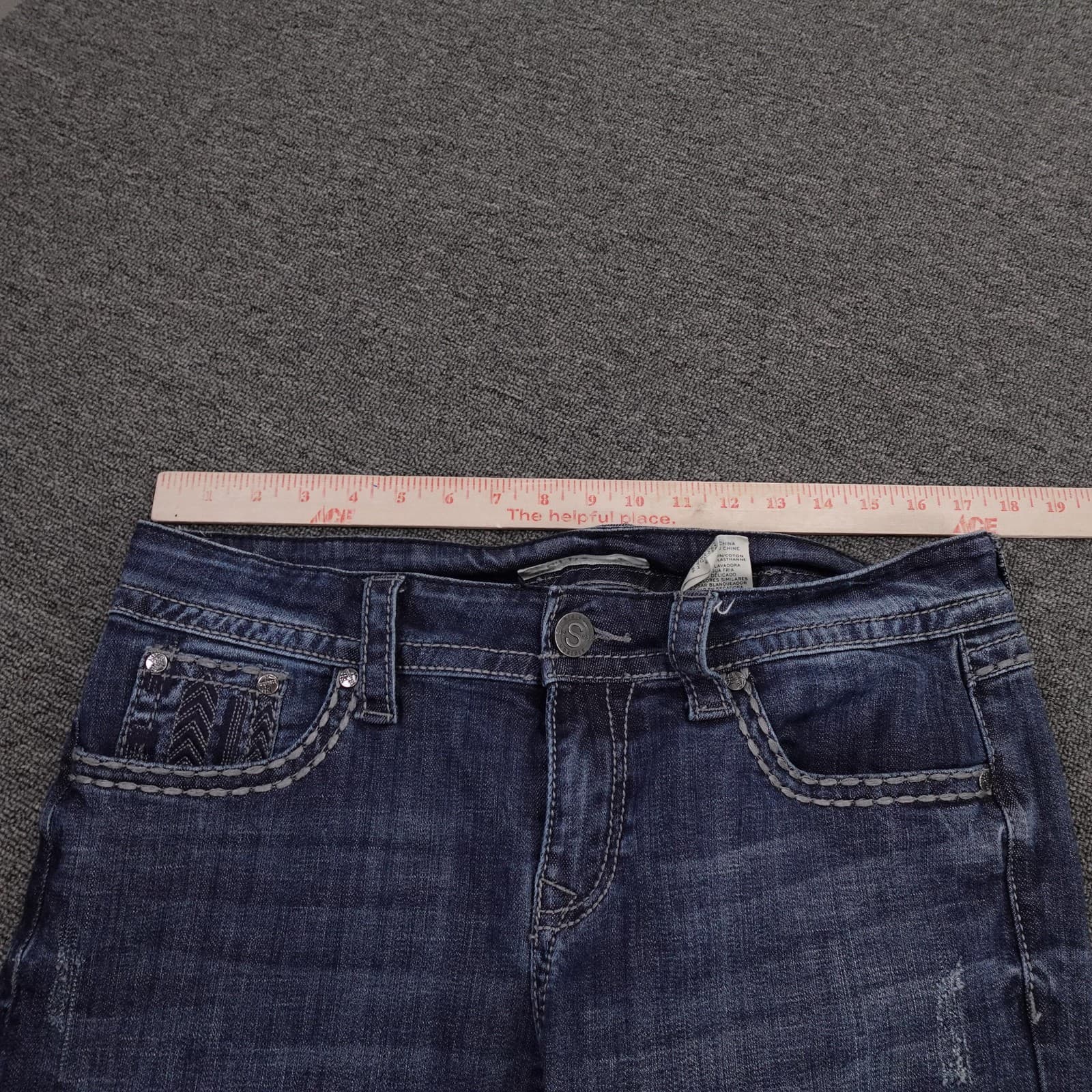 Stetson Classic Bootcut Jeans Womens 14 Short Blue Medium Wash Mid Rise 32x30 - Thumbnail 8