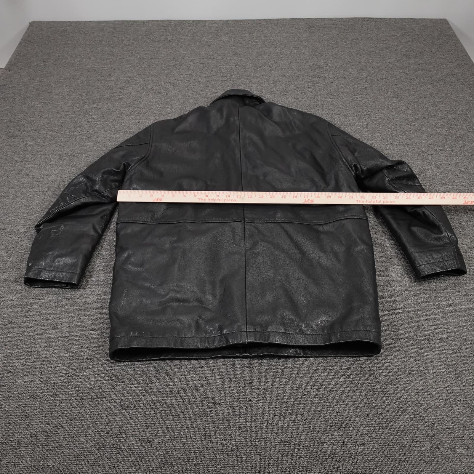 Vintage Amherst Collection Coat Mens XL Black Leather Zip Overcoat Warm Lined - Thumbnail 6