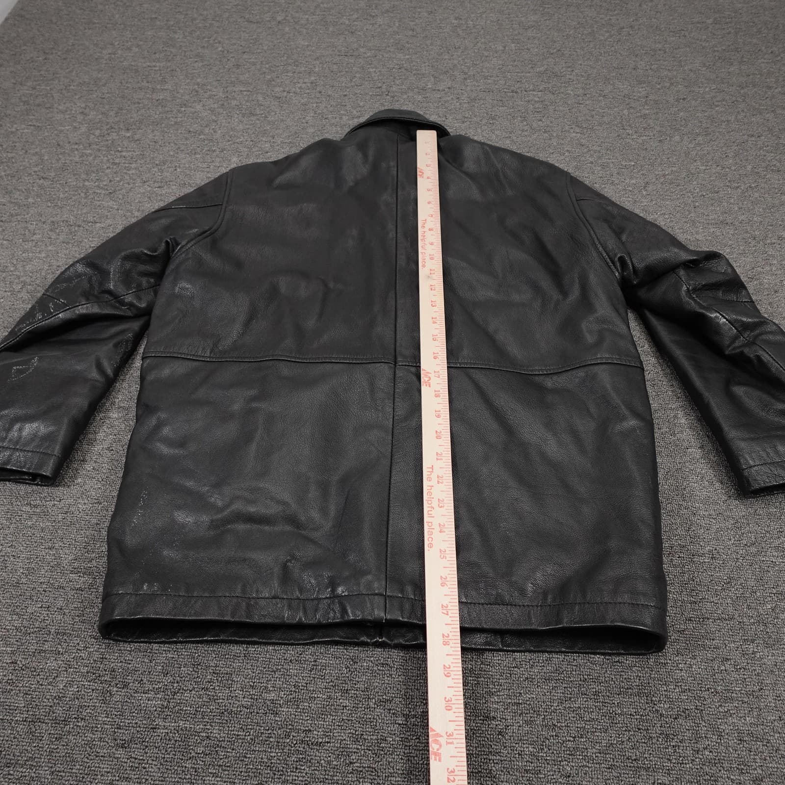 Vintage Amherst Collection Coat Mens XL Black Leather Zip Overcoat Warm Lined - Thumbnail 8