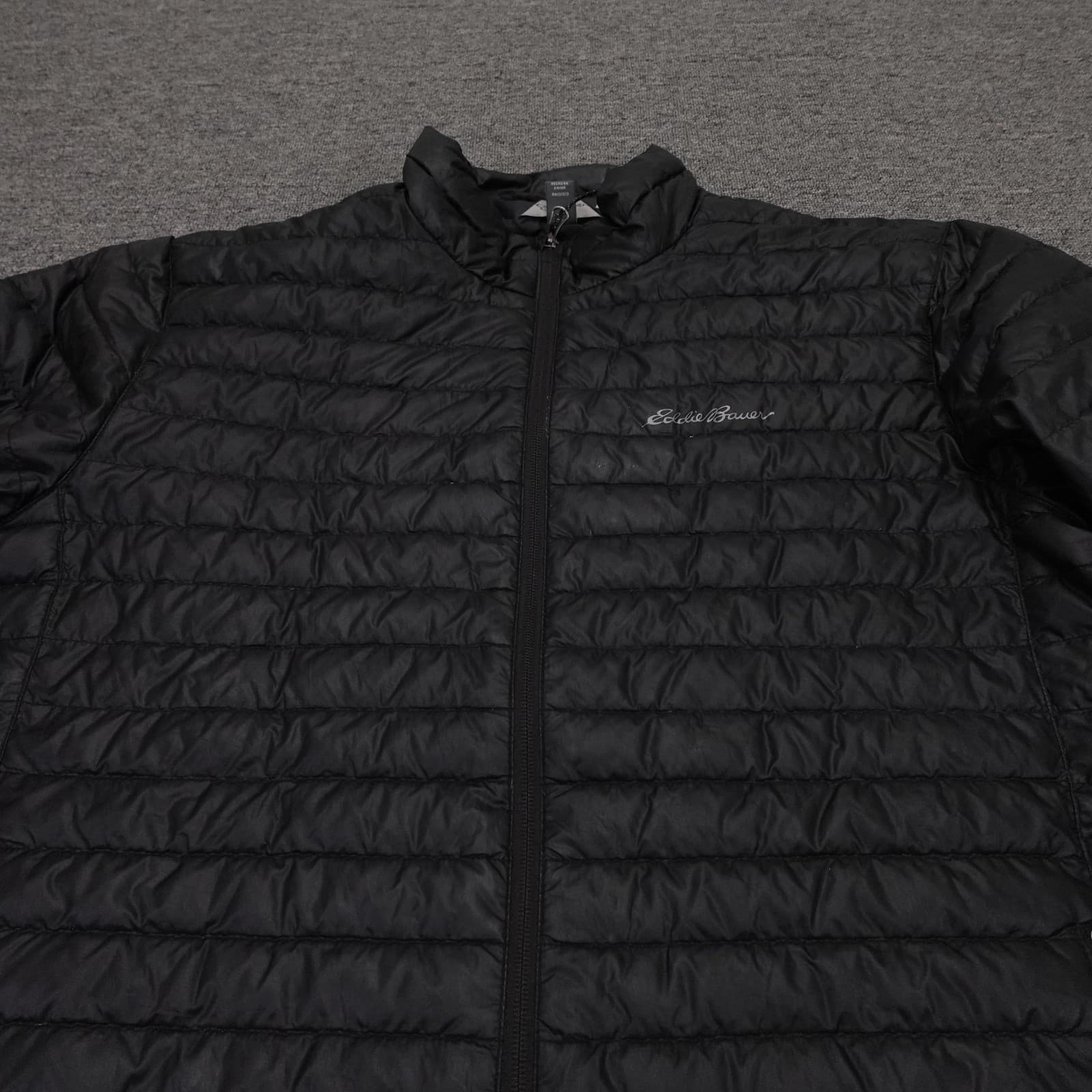 Eddie Bauer EB650 Jacket Mens XL Black Down Puffer Full Zip Packable Lightweight - Thumbnail 2
