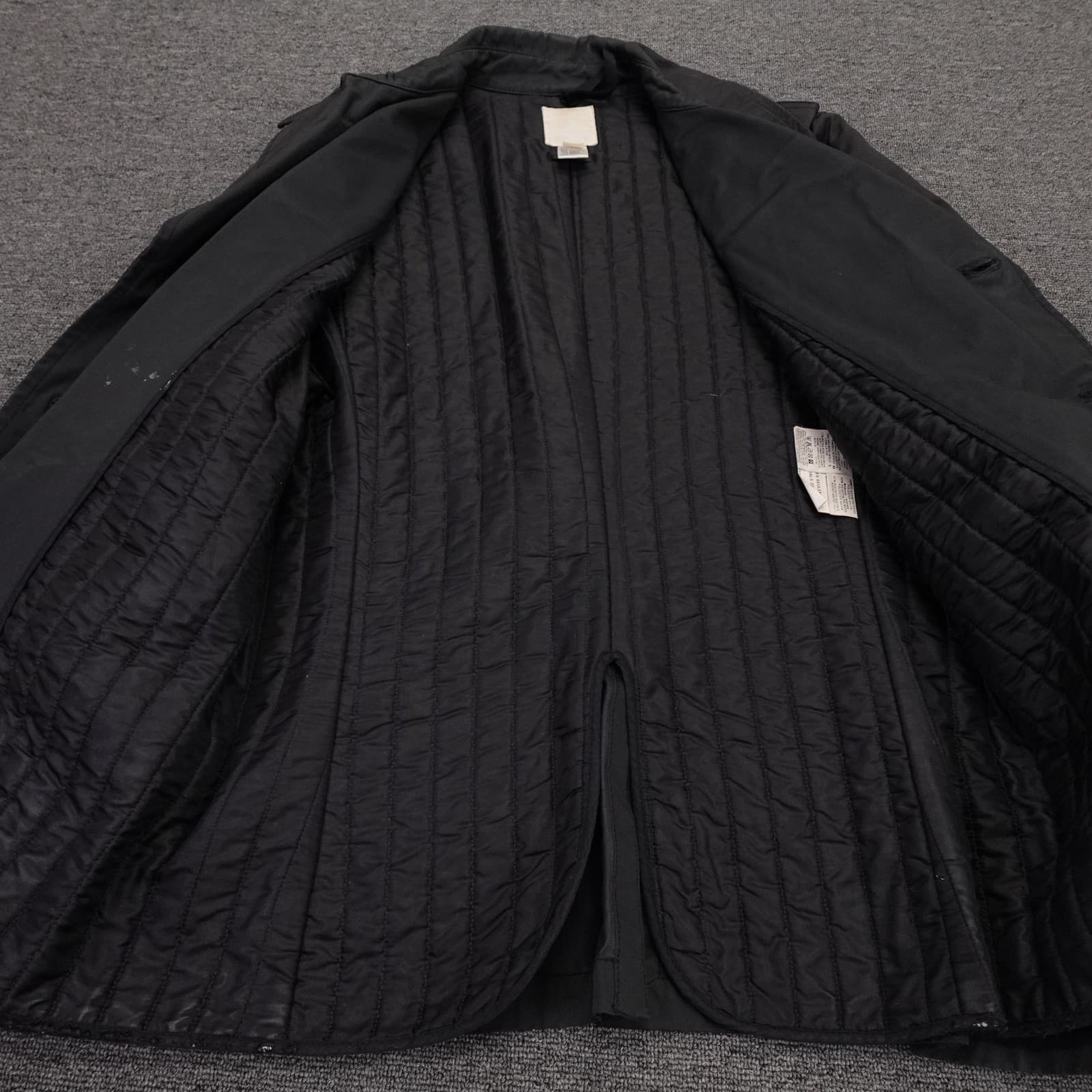 Vintage Diesel Coat Mens Large Black Nylon Overcoat Quilted Lined Made Italy Y2K - Thumbnail 8