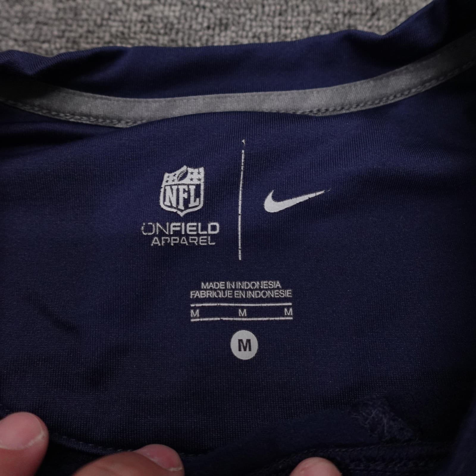 Denver Broncos Shirt Mens Medium Blue NFL Football Nike Long Sleeve On Field - Thumbnail 3