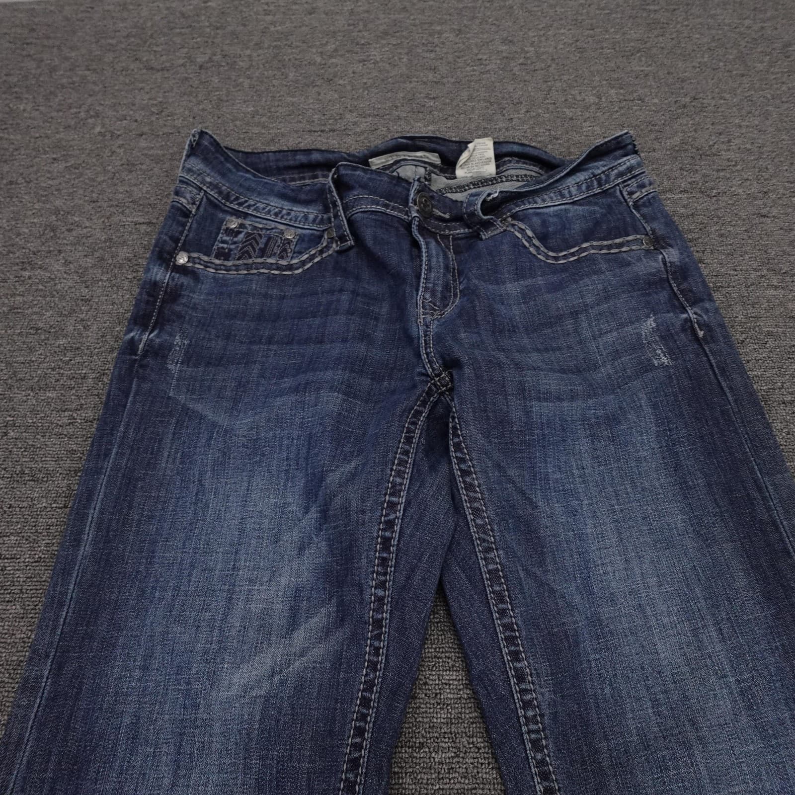 Stetson Classic Bootcut Jeans Womens 14 Short Blue Medium Wash Mid Rise 32x30 - Thumbnail 2